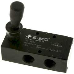 E.MC H-324-15-S. 3/2-way hand lever valve, spring return, G 1/2"