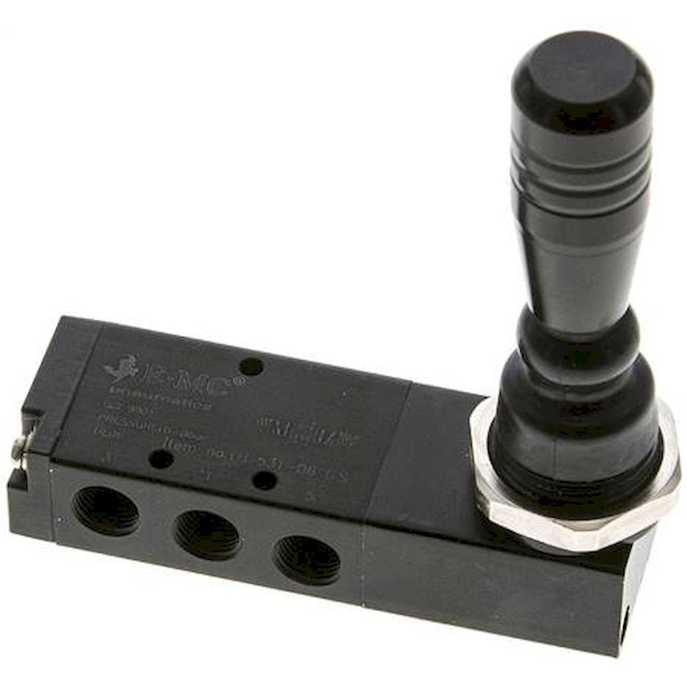 E.MC H 531-06 CS. 5/3-Wege Handhebelventil, G 1/8", Mittelstellung geschlossen, Federrückstellung