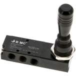 E.MC H-531-06-PS. 5/3-way hand lever valve, G 1/8", Centre position ventilated, spring return