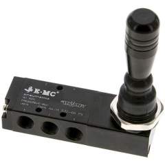 E.MC H 531-06 PS. 5/3-Wege Handhebelventil, G 1/8", Mittelstellung belüftet, Federrückstellung