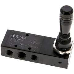 E.MC H 532-08 E. 5/3-Wege Handhebelventil, G 1/4", Mittelstellung entlüftet, Raste