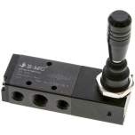 E.MC H-532-08-P. 5/3-way hand lever valve, G 1/4", Centre position ventilated, detend