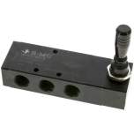 E.MC H 534-15 CS. 5/3-Wege Handhebelventil, G 1/2", Mittelstellung geschlossen, Federrückstellung