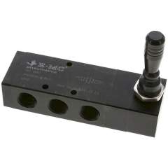 E.MC H 534-15 ES. 5/3-Wege Handhebelventil, G 1/2", Mittelstellung entlüftet, Federrückstellung