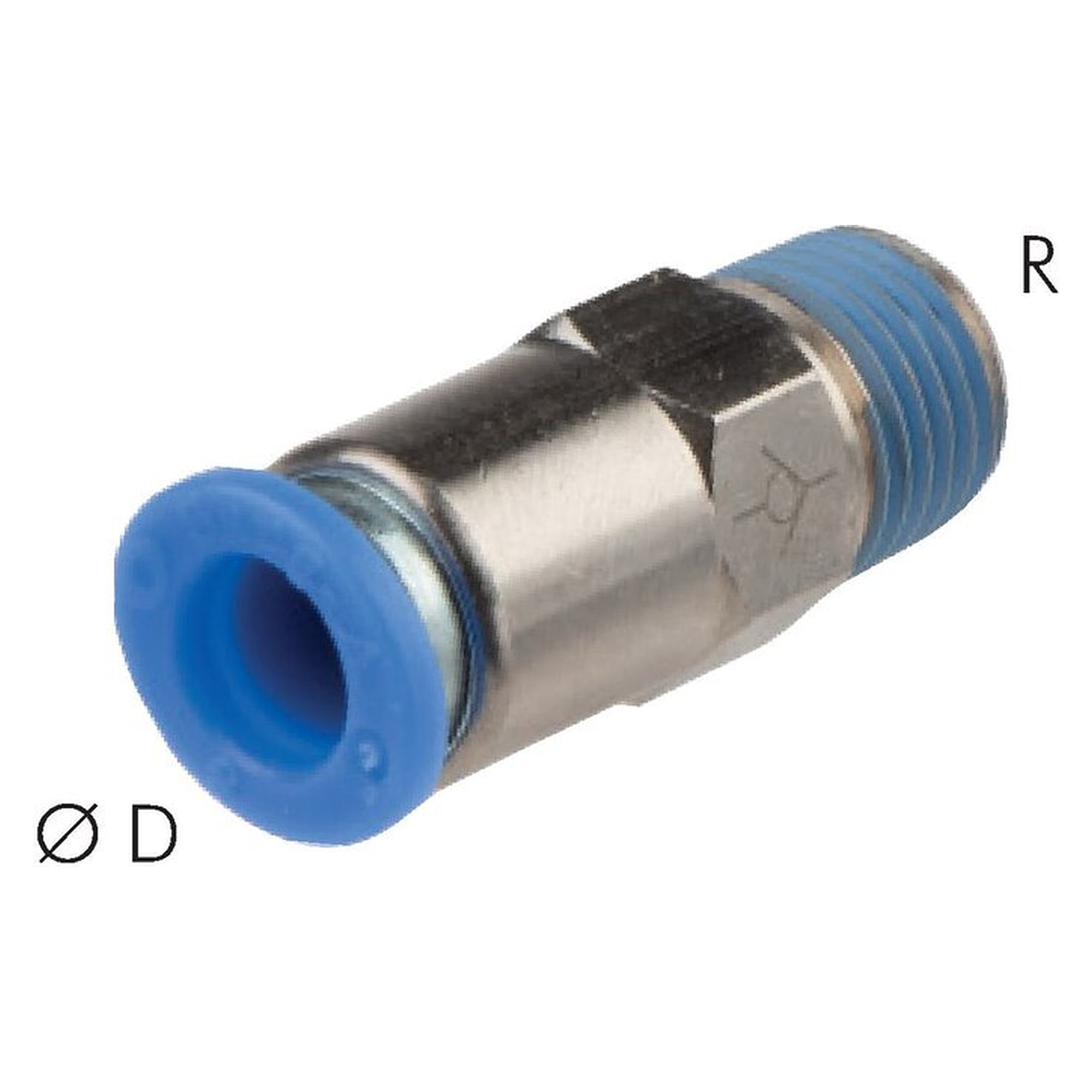Rückschlagventil R 1/8"-8 mm, Durchfluss vom Gewinde zum Schlauch, IQS-Standard