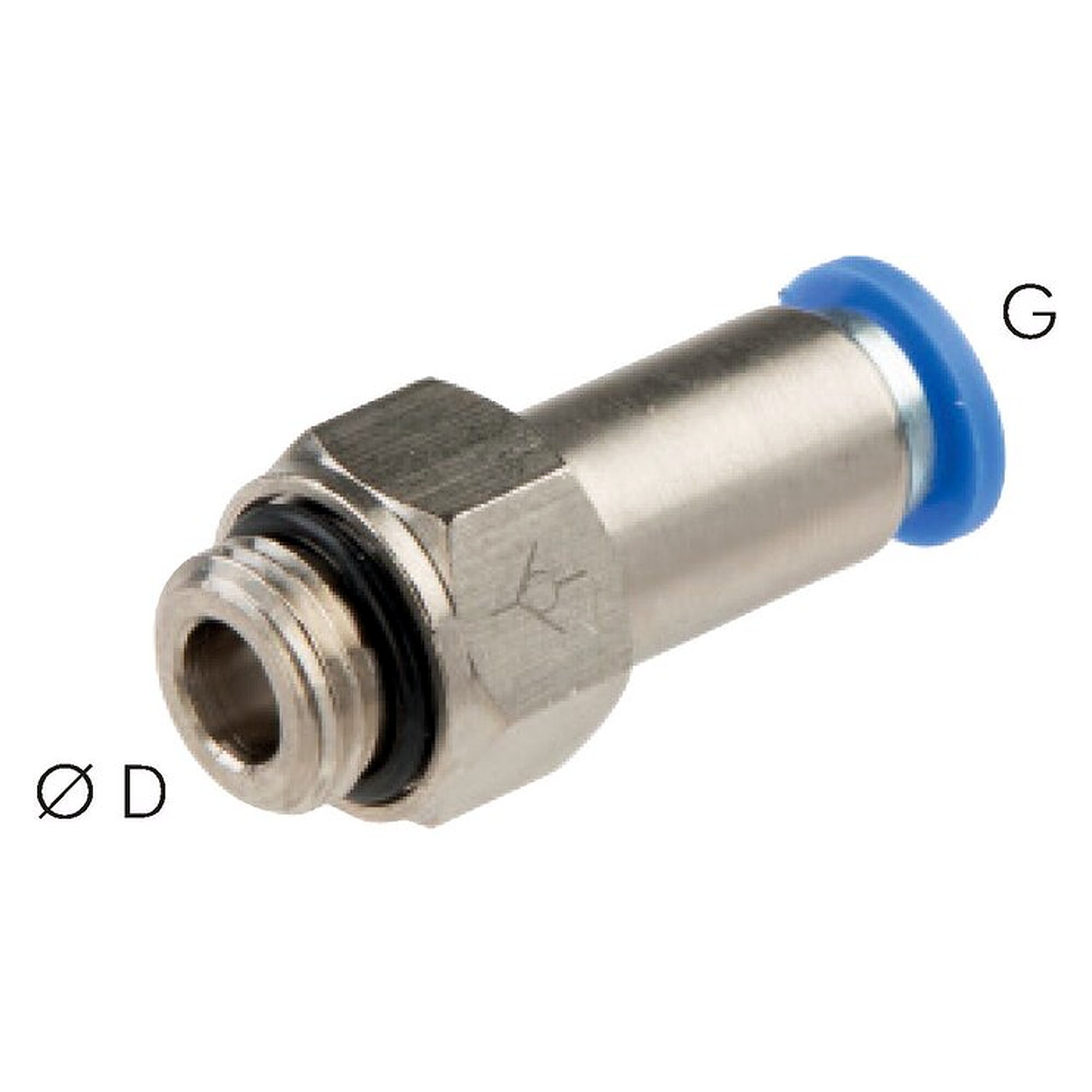 Rückschlagventil G 3/8"-12 mm, Durchfluss vom Gewinde zum Schlauch, IQS-Standard
