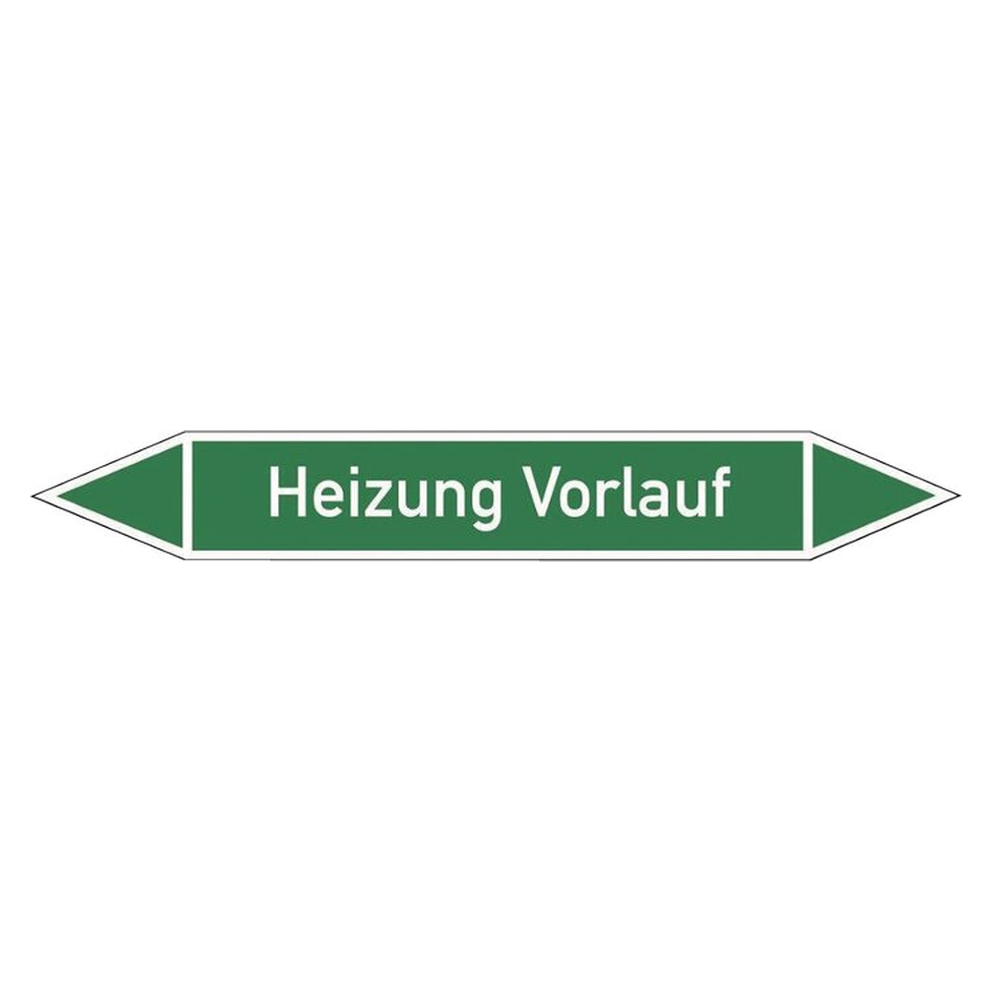 Rohrleitungskennzeichnung, Doppelpfeil, selbstklebend, 37 x 270 mm, Heizung Vorlauf