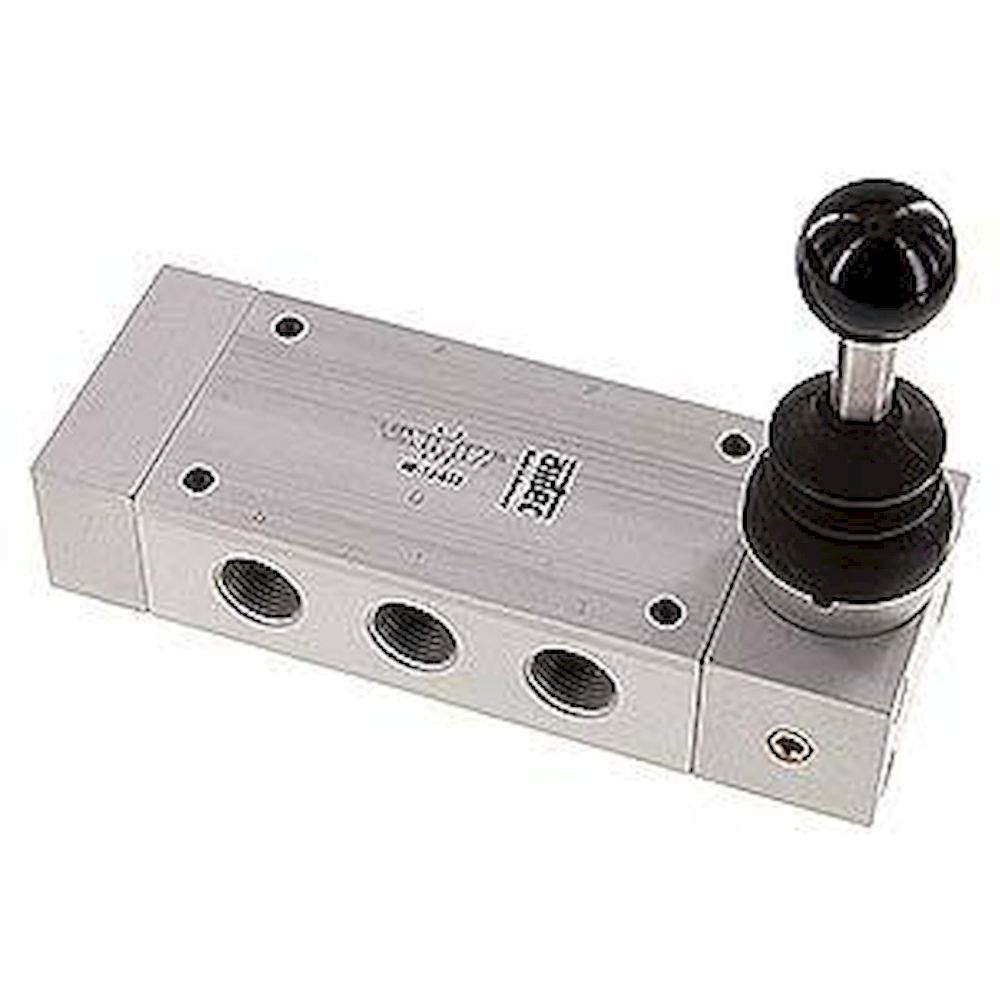 Airtec HF 12 533. 5/3-Wege Handhebelventil, Mittelstellung entlüftet, Federrückstellung, G 1/2"