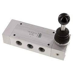 Airtec HF 12 533. 5/3-Wege Handhebelventil, Mittelstellung entlüftet, Federrückstellung, G 1/2"