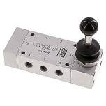 Airtec HF 18 533 *. 5/3-Wege Handhebelventil, Mittelstellung entlüftet, Federrückstellung, G 1/8"