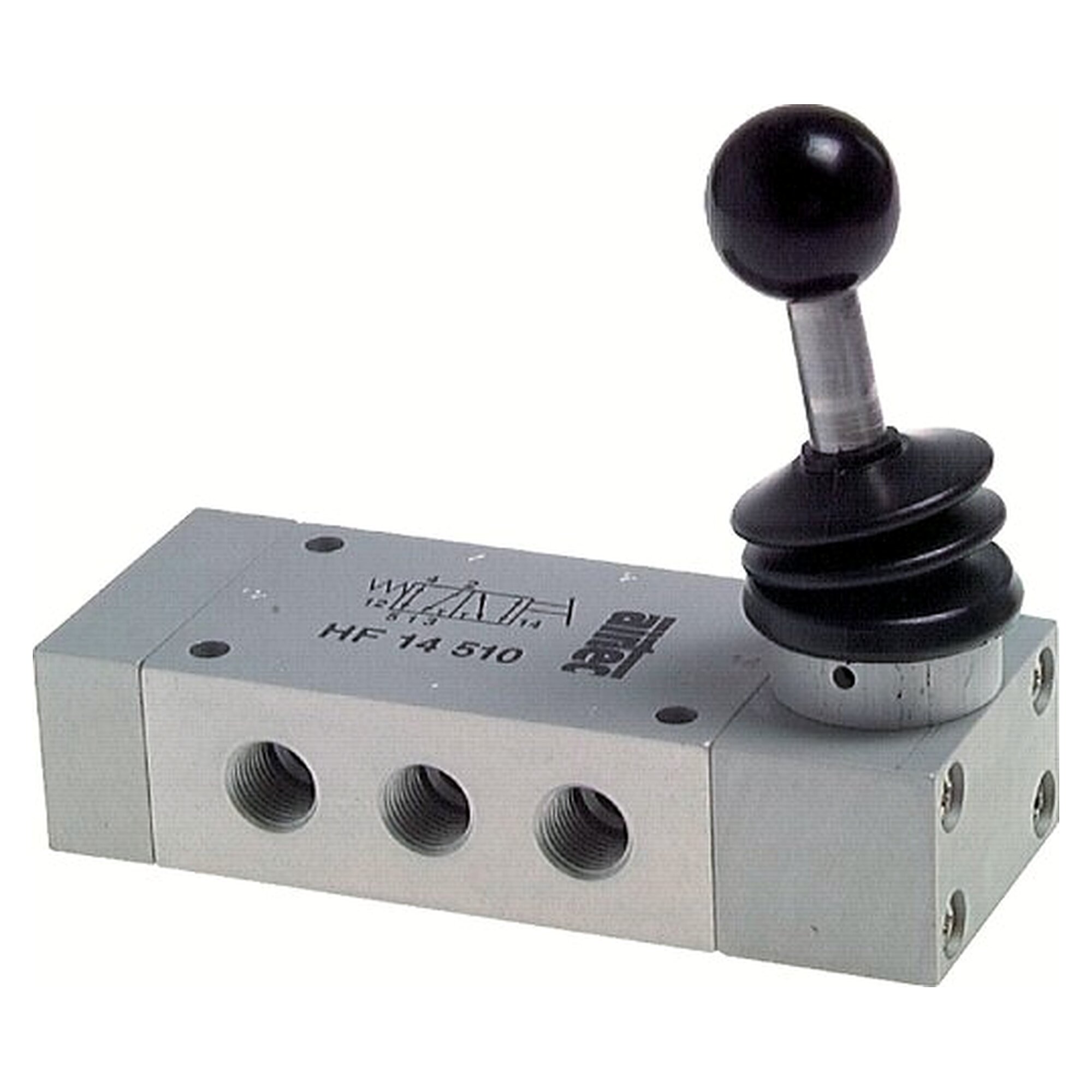 5/2-Wege Handhebelventil, Raste, G 1/8", 750 l/min, Nennweite 6 mm, 0 bis 12 bar, Abluft G 1/8"