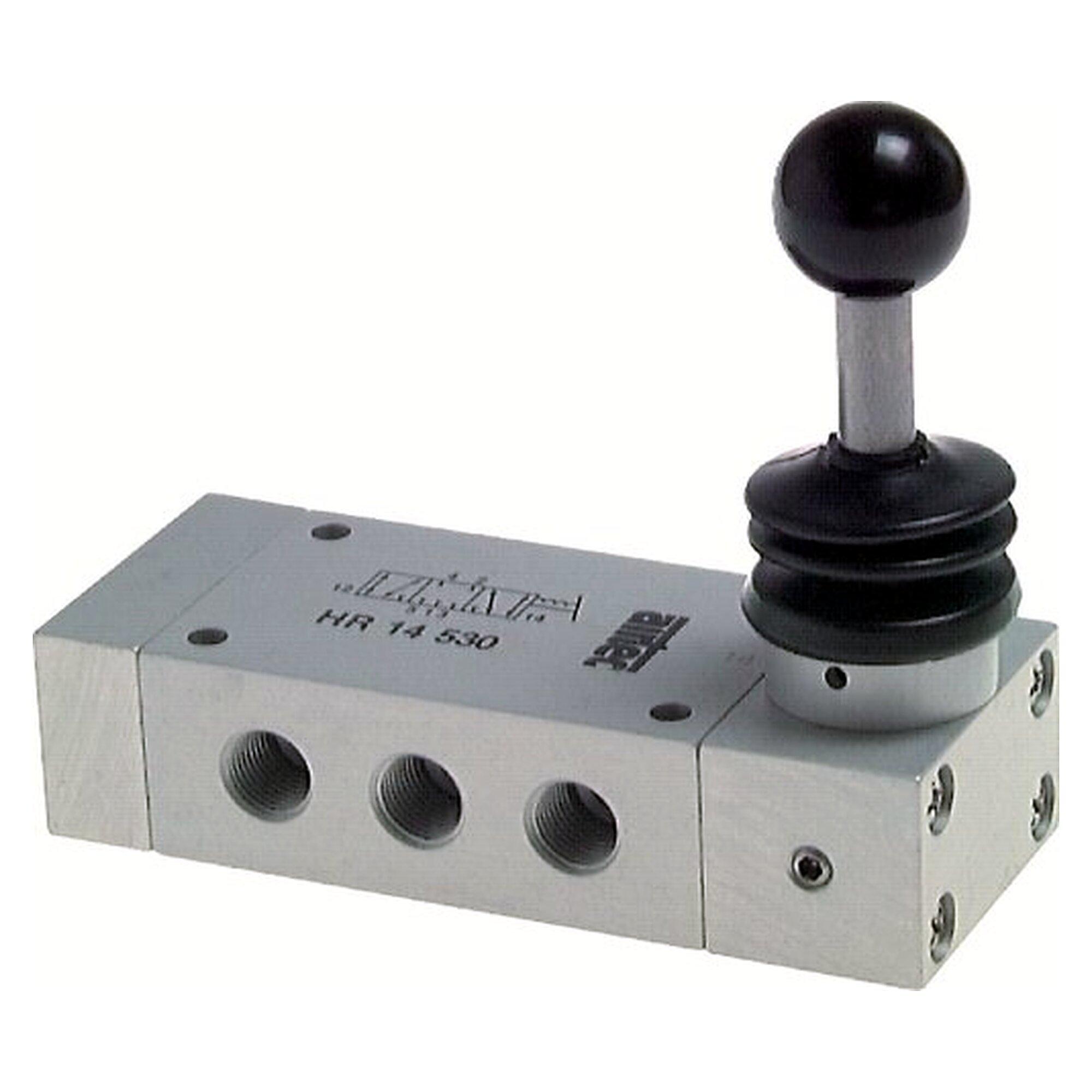 5/3-Wege Handhebelventil, Mittelstellung geschlossen, Federrückstellung, G 1/8", 780 l/min