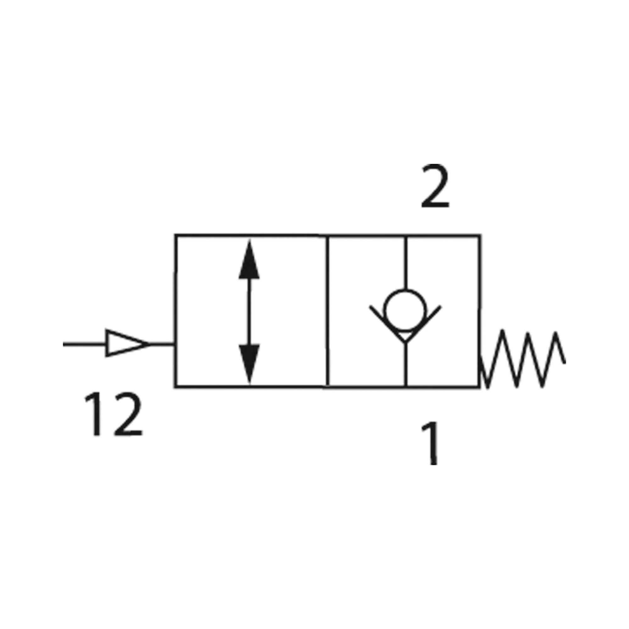 Pneumatisch entsperrbares Rückschlagventil G 3/8, G 3/8 i., G 1/8 - Riegler 107059