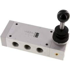 Airtec HR-12-530. 5/3-way hand lever valve, Centre position closed, detend, G 1/2"