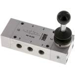 Airtec HR 18 530 *. 5/3-Wege Handhebelventil, Mittelstellung geschlossen, Raste, G 1/8"