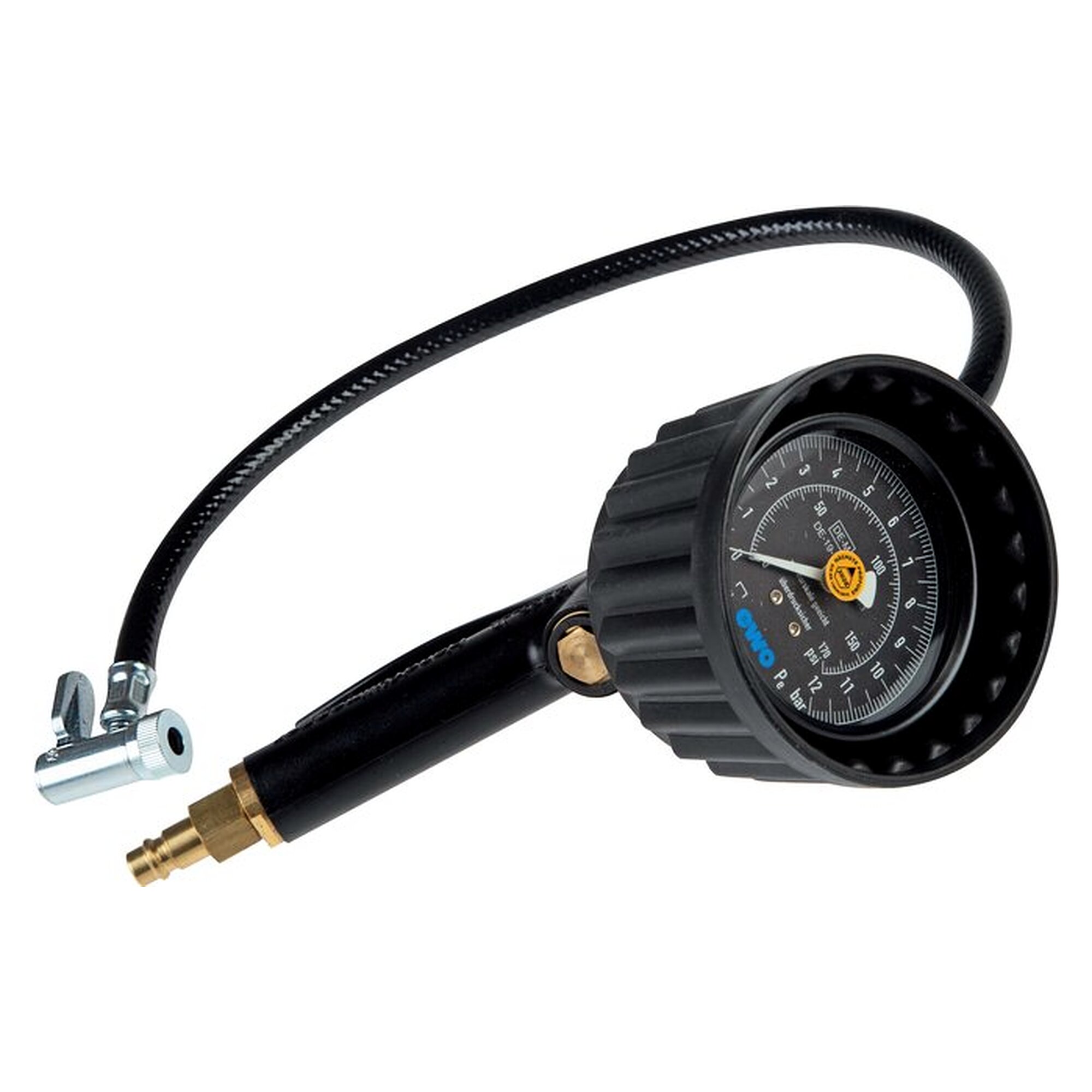 Hand tyre inflator not calibrated, 0 - 25 bar, lever plug, filling hose connection G 1/4"
