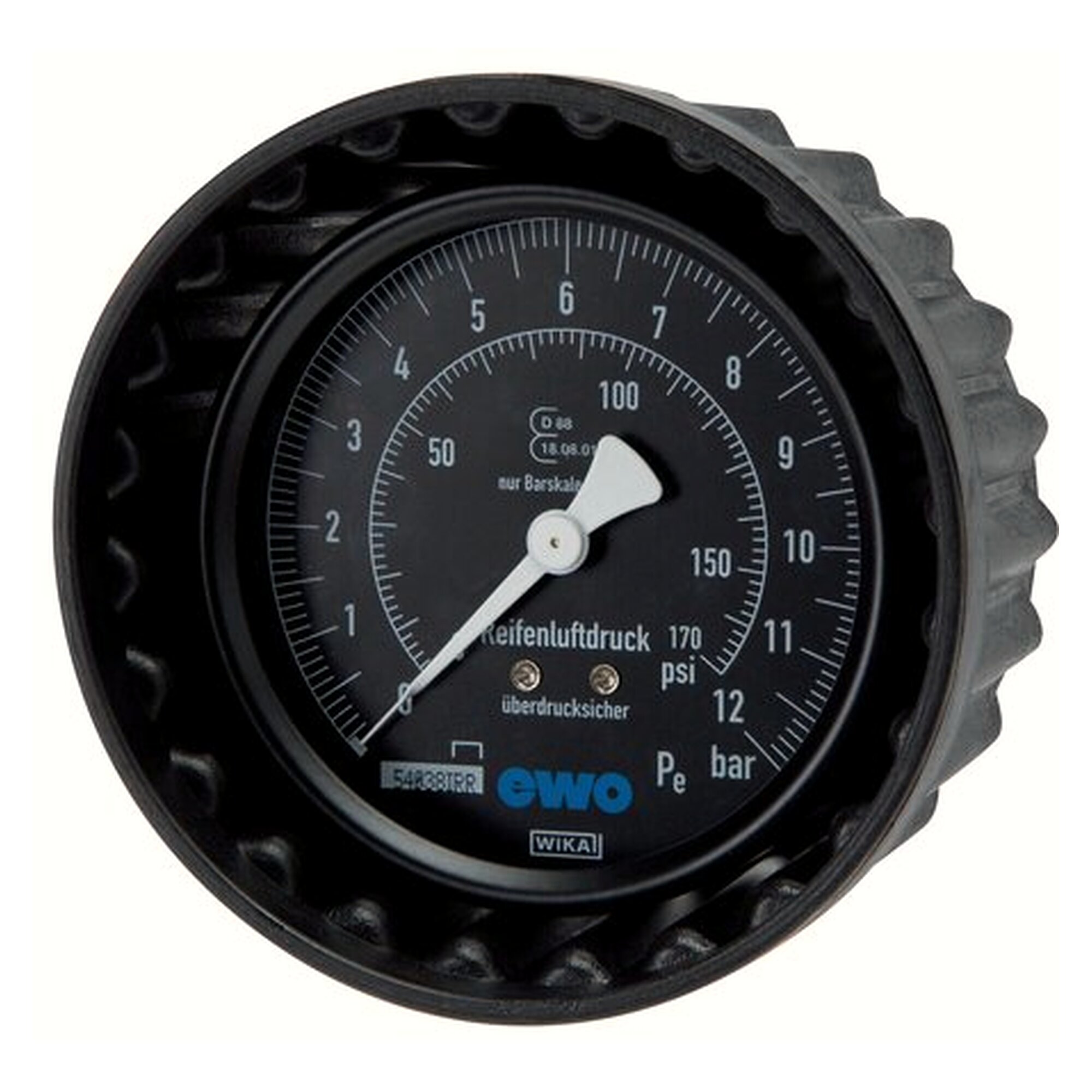 Manometer für HRF 80mm, 0 - 25 bar, 15,9 mm Stutzen, mit Schutzkappe