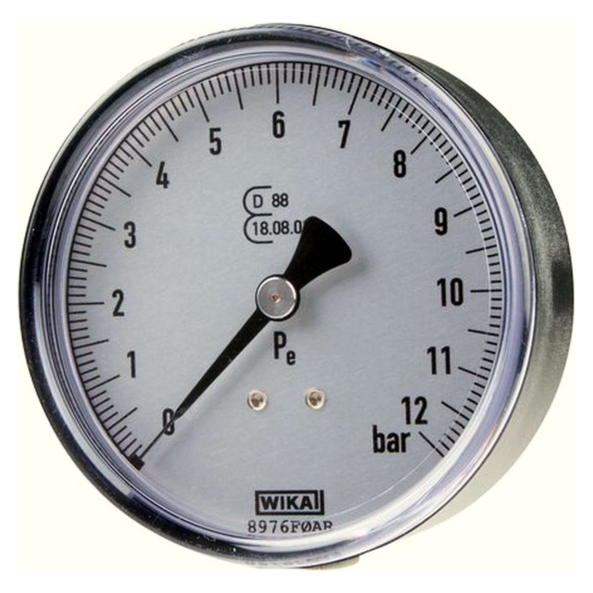 Manometer for HRF 80mm, 0 - 12 bar, R 1/4", steel black, workshop accessory