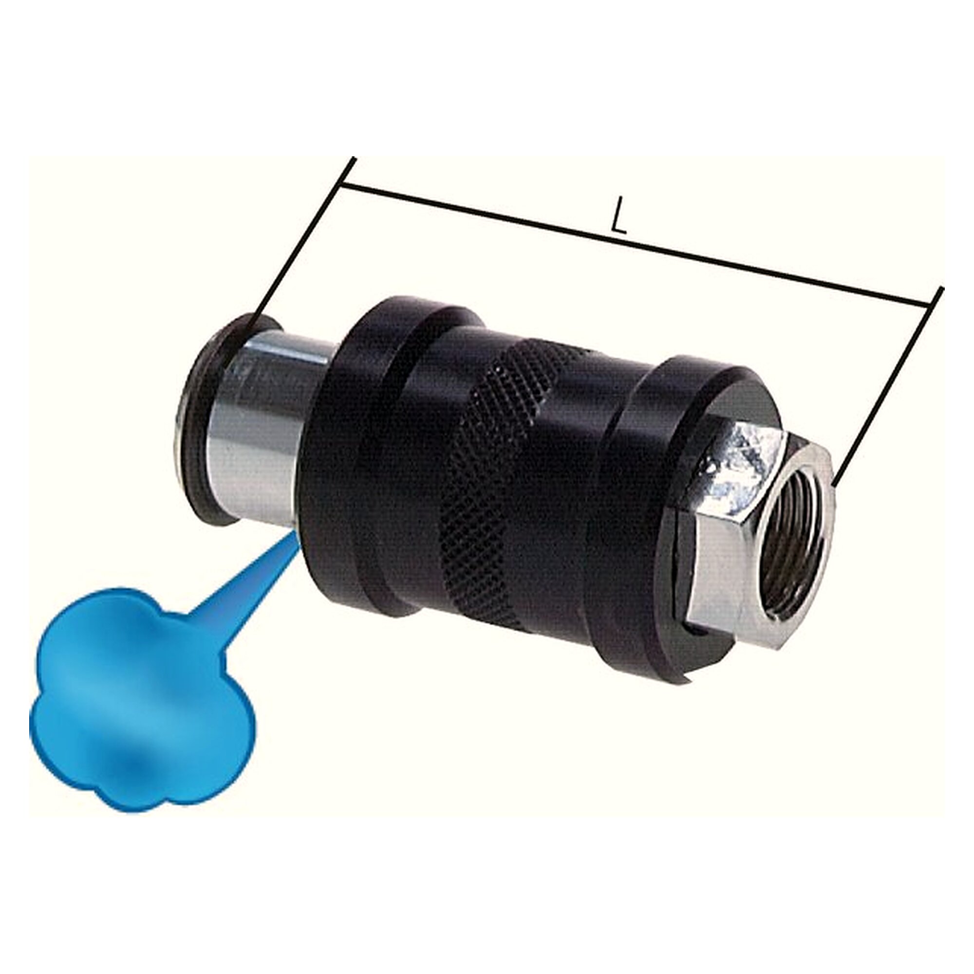 Manual slide valve, G 1/8", DN 7, nickel plated brass, temperature range -10 to +80 °C
