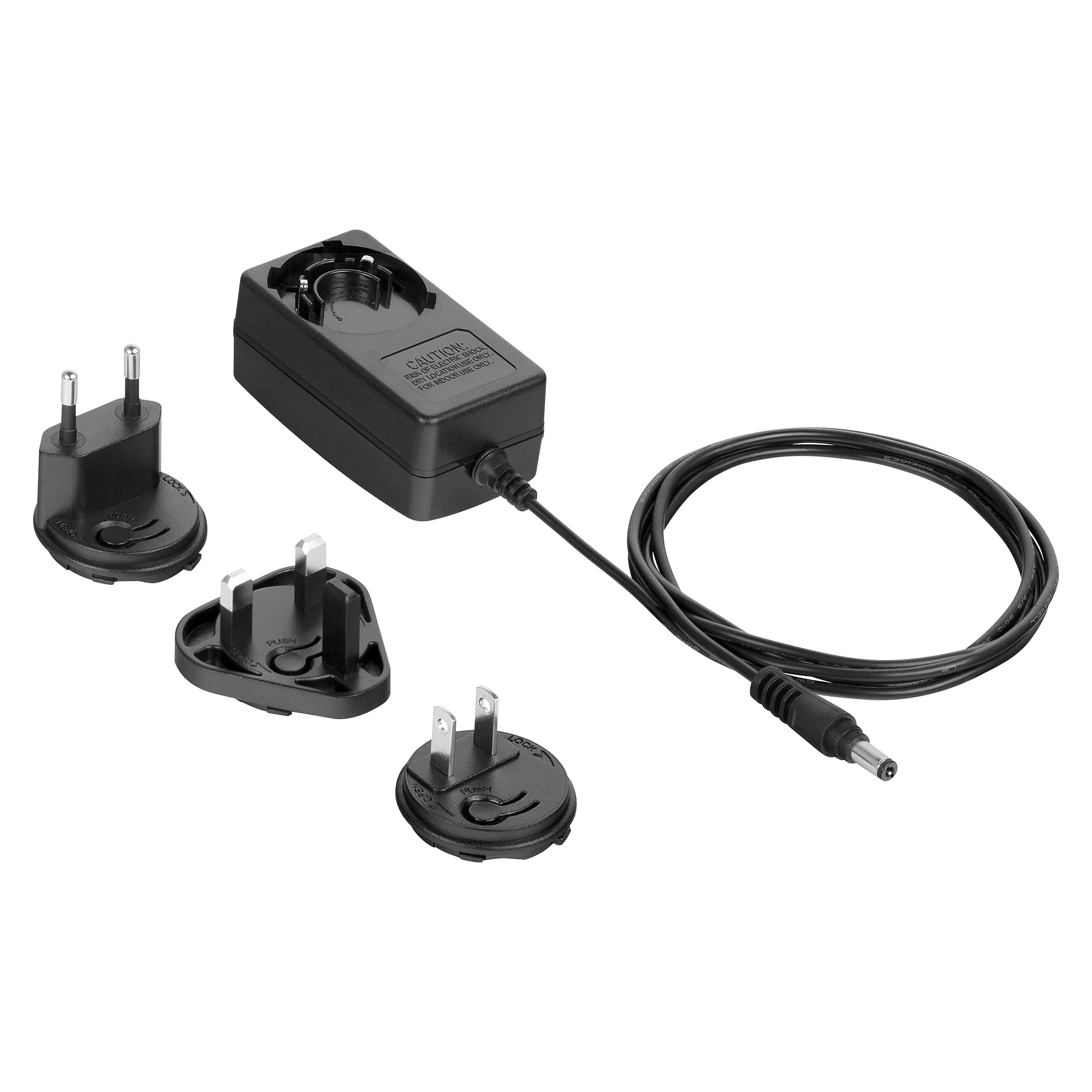 Steckernetzteil 12 V DC, 1,5 A, international mit Wechselsteckern EU, UK, US - HW group 600620