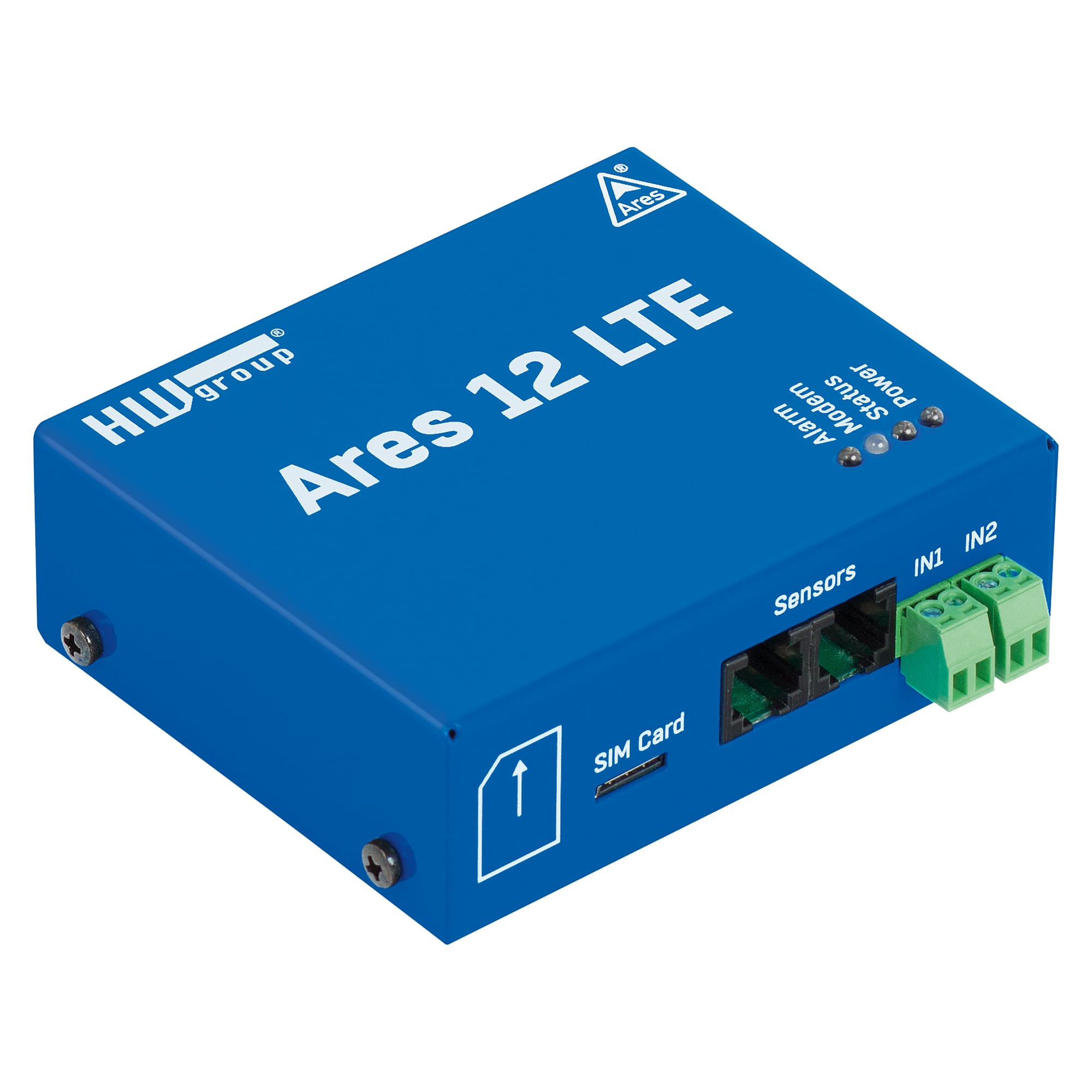 LTE-Monitoringgerät Ares12 LTE G plain, 2 RJ11-Ports für 14 Sensorwerte, 2 DI, Akku, Grundgerät - HW group 600817