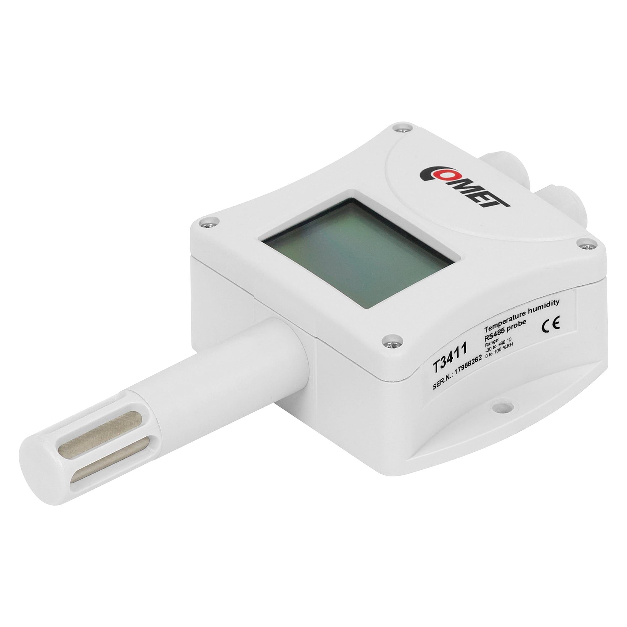 Temperature and humidity sensor RTU-HTemp T3411, LCD, dew point, RS-485 Modbus RTU, -30 to +80 °C - HW group 600874
