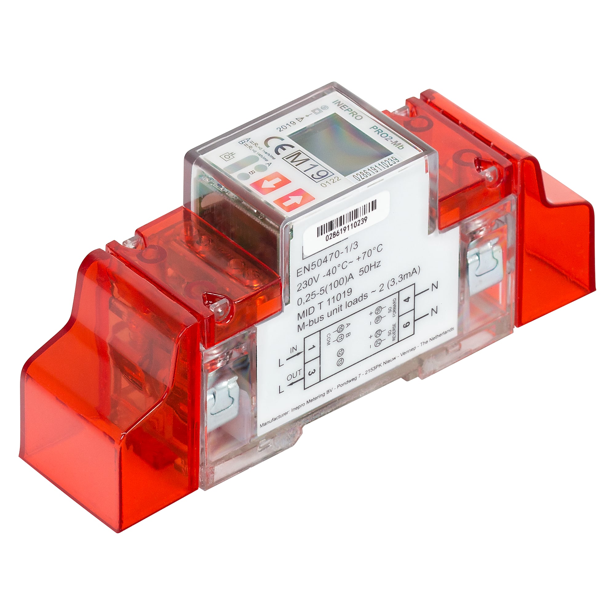 Single-phase energy meter PRO2-Mb, 230 V, direct up to 100 A, M-Bus, MID approved - HW group 600762