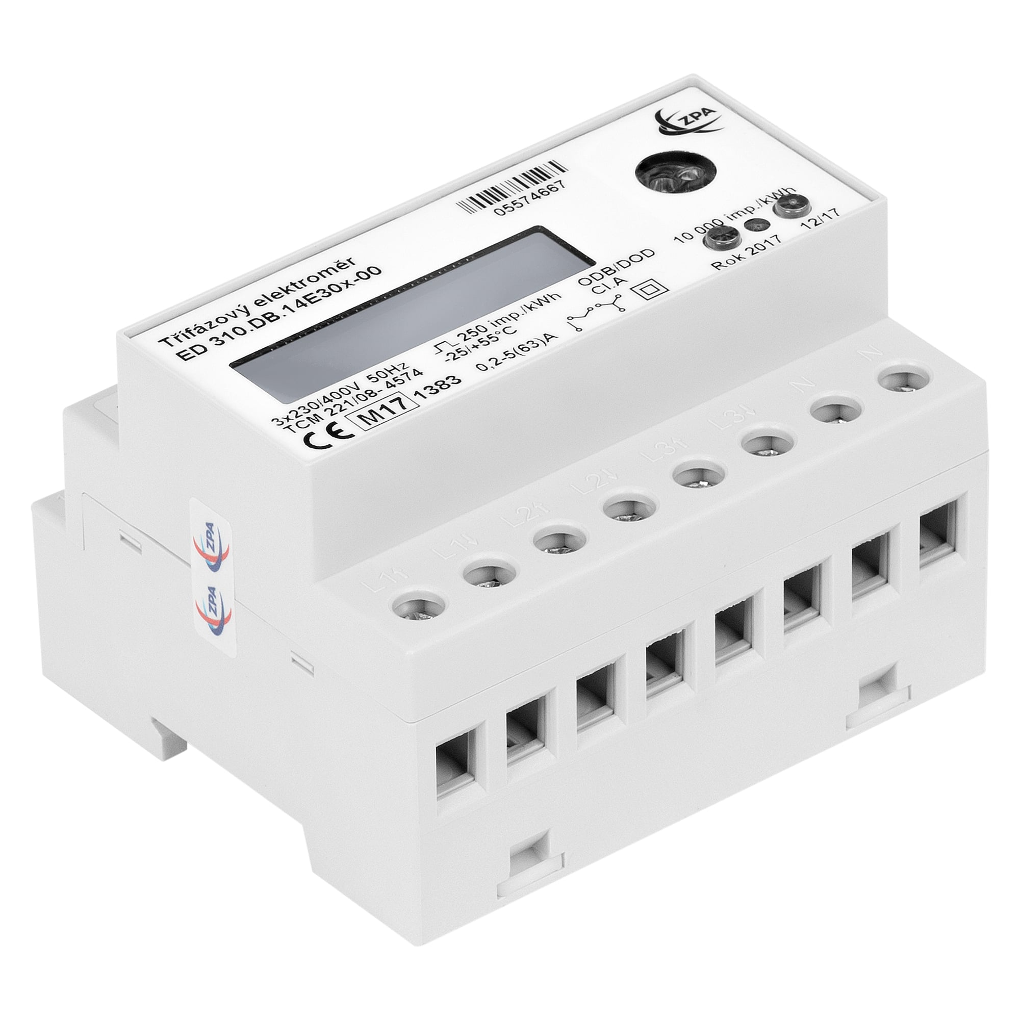 Three-phase energy meter ED 310.DB HWG, direct 5(63) A, 3x230/400 V, dual tariff, M-Bus and S0 - HW group 600457