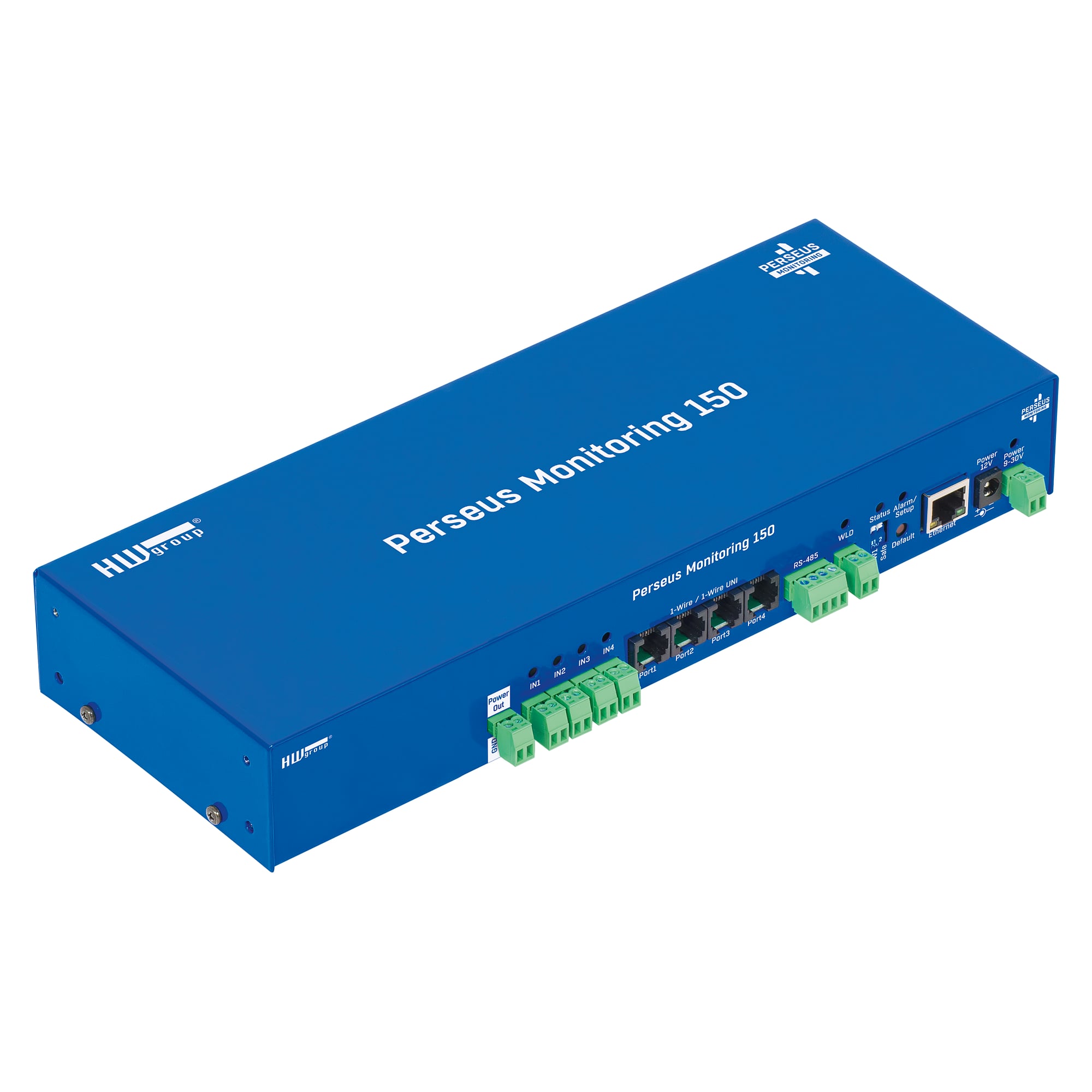 Rack monitoring system Perseus Monitoring 150, 1U, 8 sensor ports, 16 DI, 4 relays, PoE, plain unit - HW group 600845