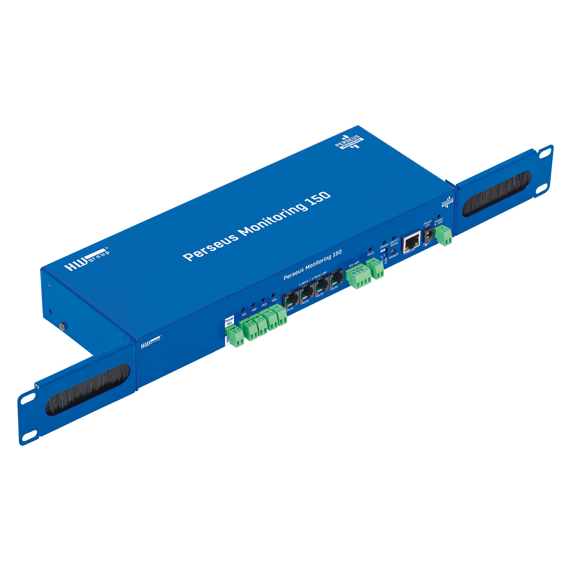Rack-Monitoring-System Perseus Monitoring 150, 1 HE, 8 Sensorports, 16 DI, 4 Relais, PoE, Grundgerät - HW group 600845