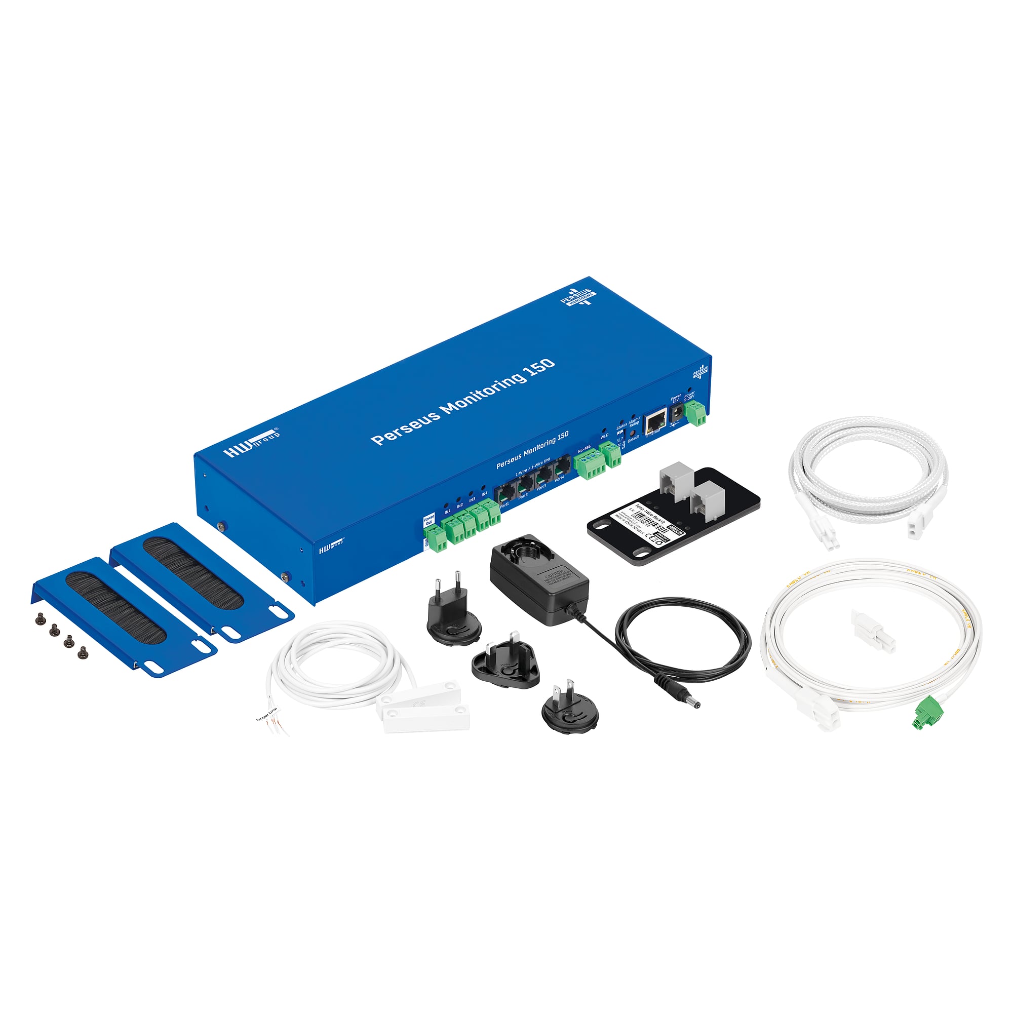 Rack monitoring set Perseus Monitoring 150 Rack Tset with 19-inch brackets, WLD cable and door contact - HW group 600869