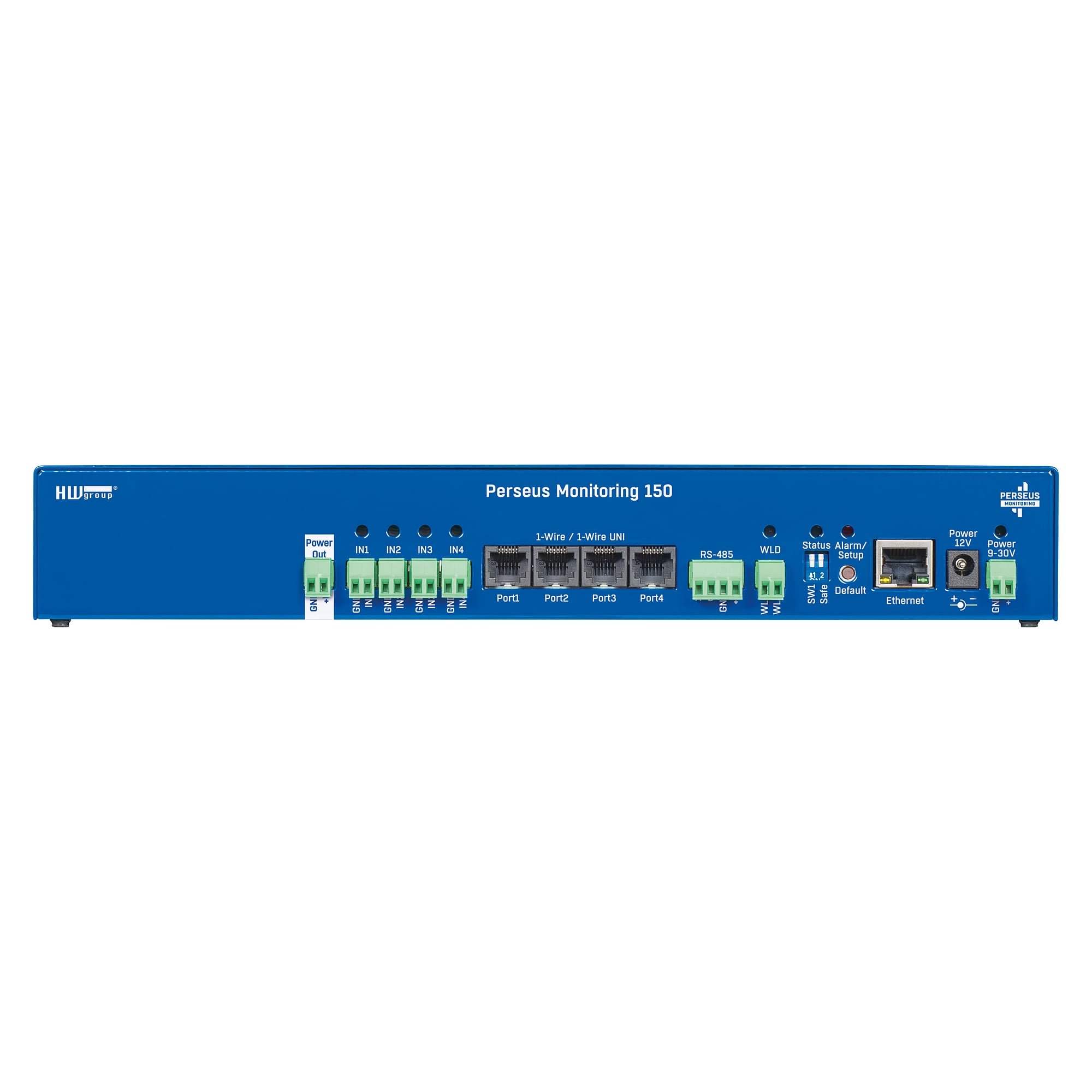 Rack-Monitoring-System Perseus Monitoring 150, 1 HE, 8 Sensorports, 16 DI, 4 Relais, PoE, Grundgerät - HW group 600845
