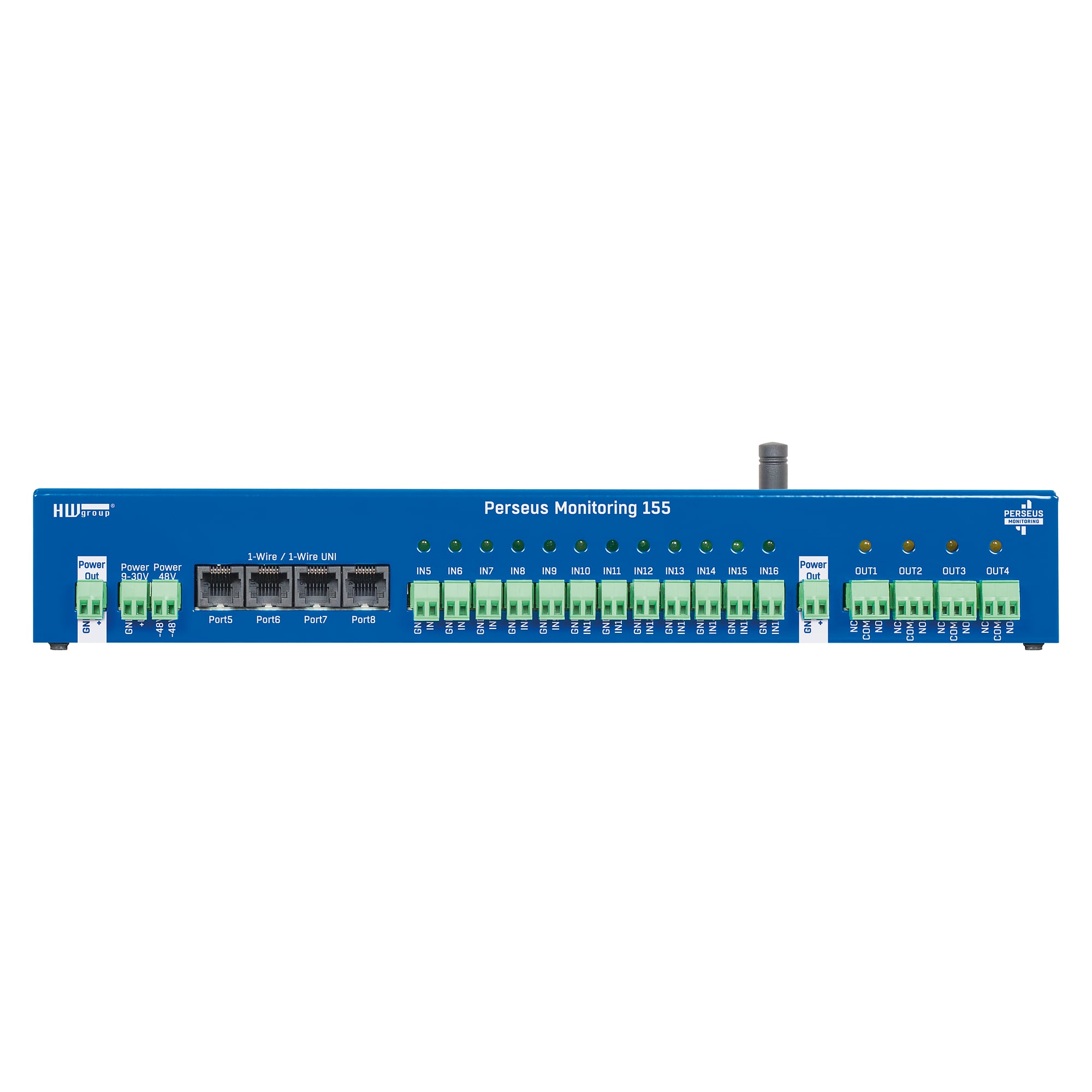Rack-Monitoring-System Perseus Monitoring 155 mit LTE-Backup, 8 Sensorports, 16 DI, PoE, Grundgerät - HW group 600846