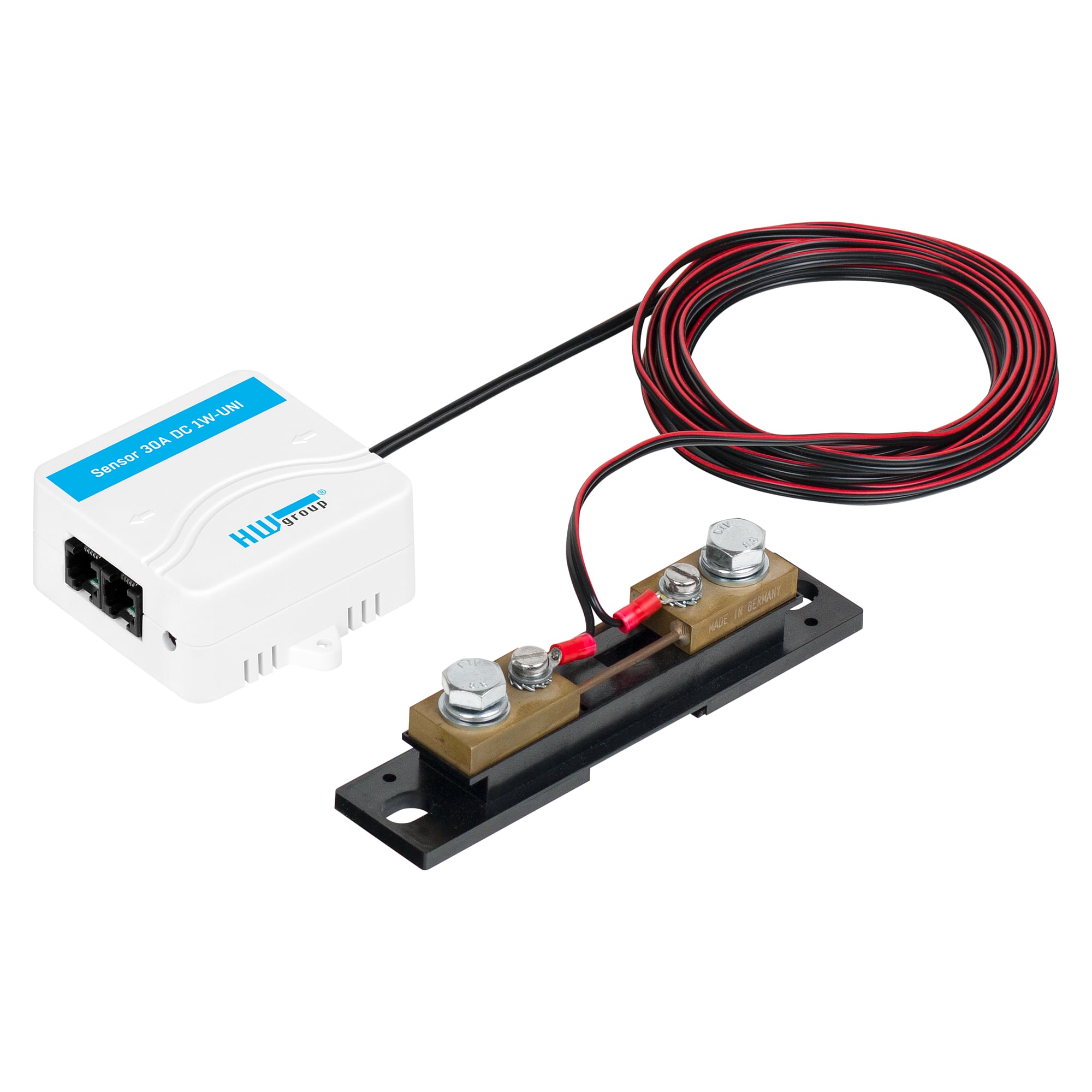 DC current sensor 30A DC Current probe 1W-UNI, shunt 0-30 A, bidirectional, up to 60 V, 1-Wire UNI - HW group 600677