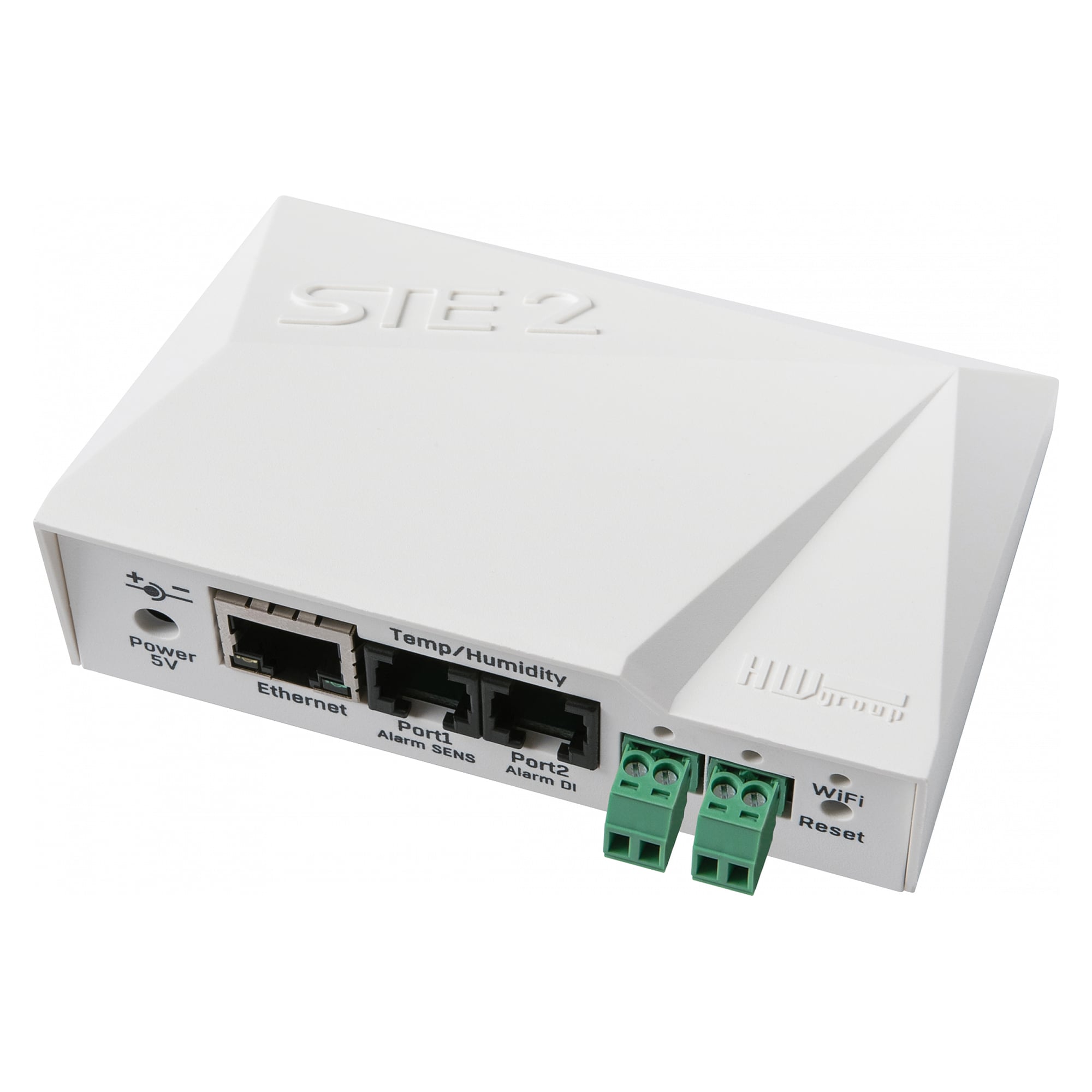 SNMP thermometer STE2 PLUS plain unit without sensor or power adapter, 15 sensor values, 2 DI, SNMPv3, IPv6, PoE - HW group 600819
