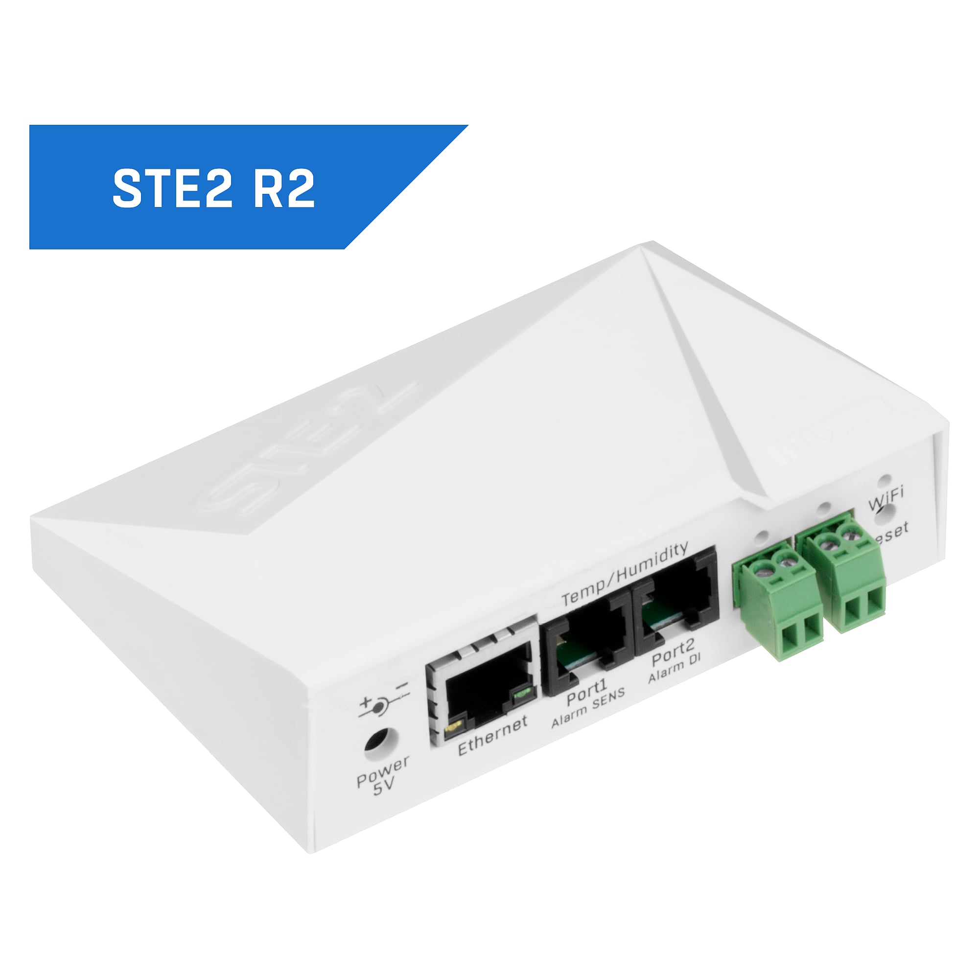 LAN/WiFi thermometer STE2 R2, 20-pack, each with 3 m temperature sensor and power adapter, 2 DI, PoE - HW group 600837