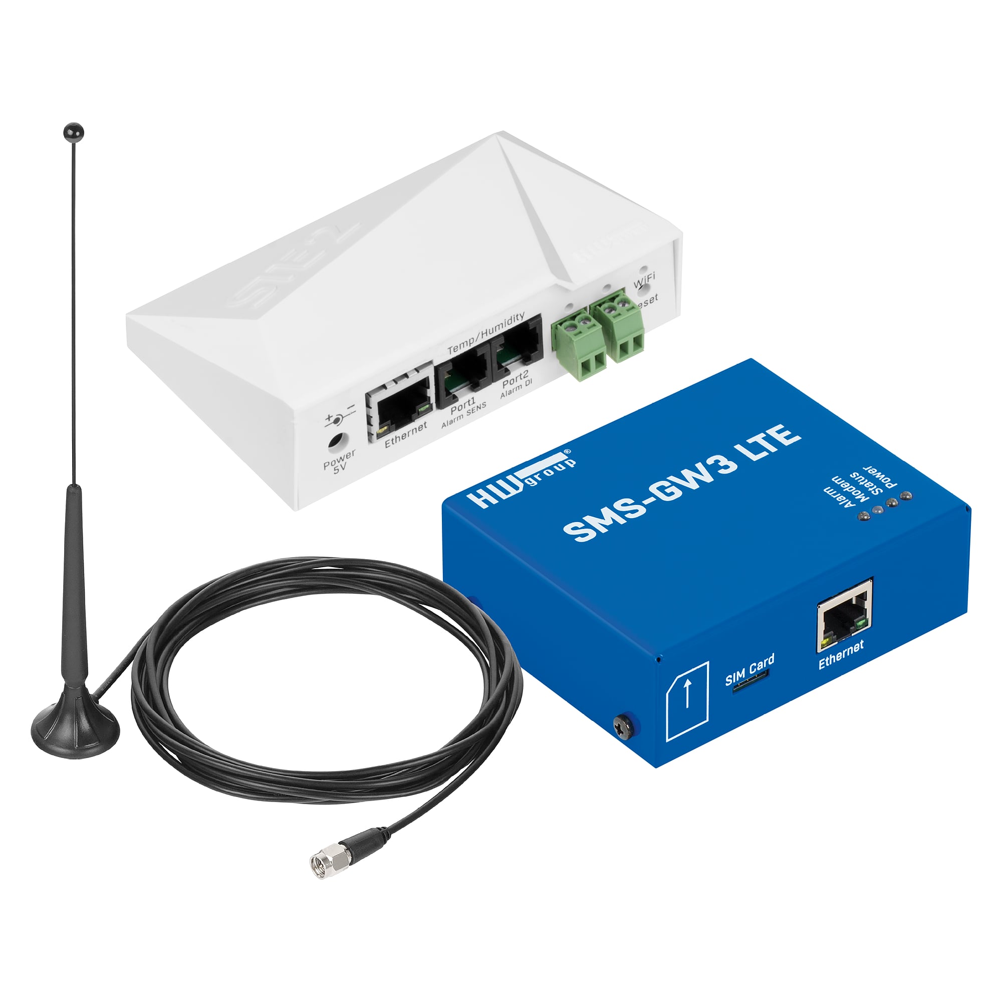 Monitoring bundle STE2 PLUS SMS-GW with SMS-GW3 LTE gateway for SMS and call alerts, 3 m temperature sensor - HW group 600855