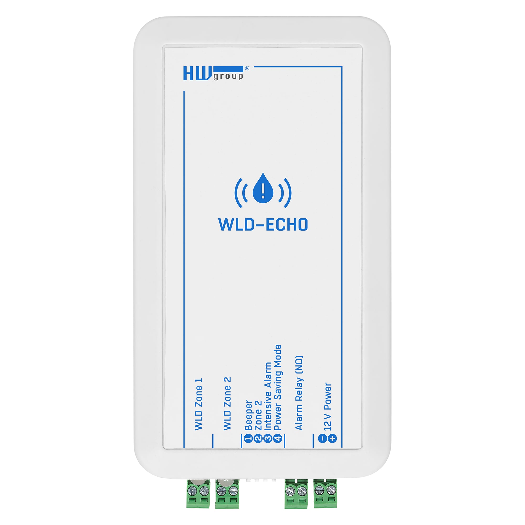 Wasserleckage-Melder WLD-ECHO Set, 2 WLD-Zonen, mit Sensorkabel B 2+2 m, Batterien und 12 V Netzteil - HW group 600940