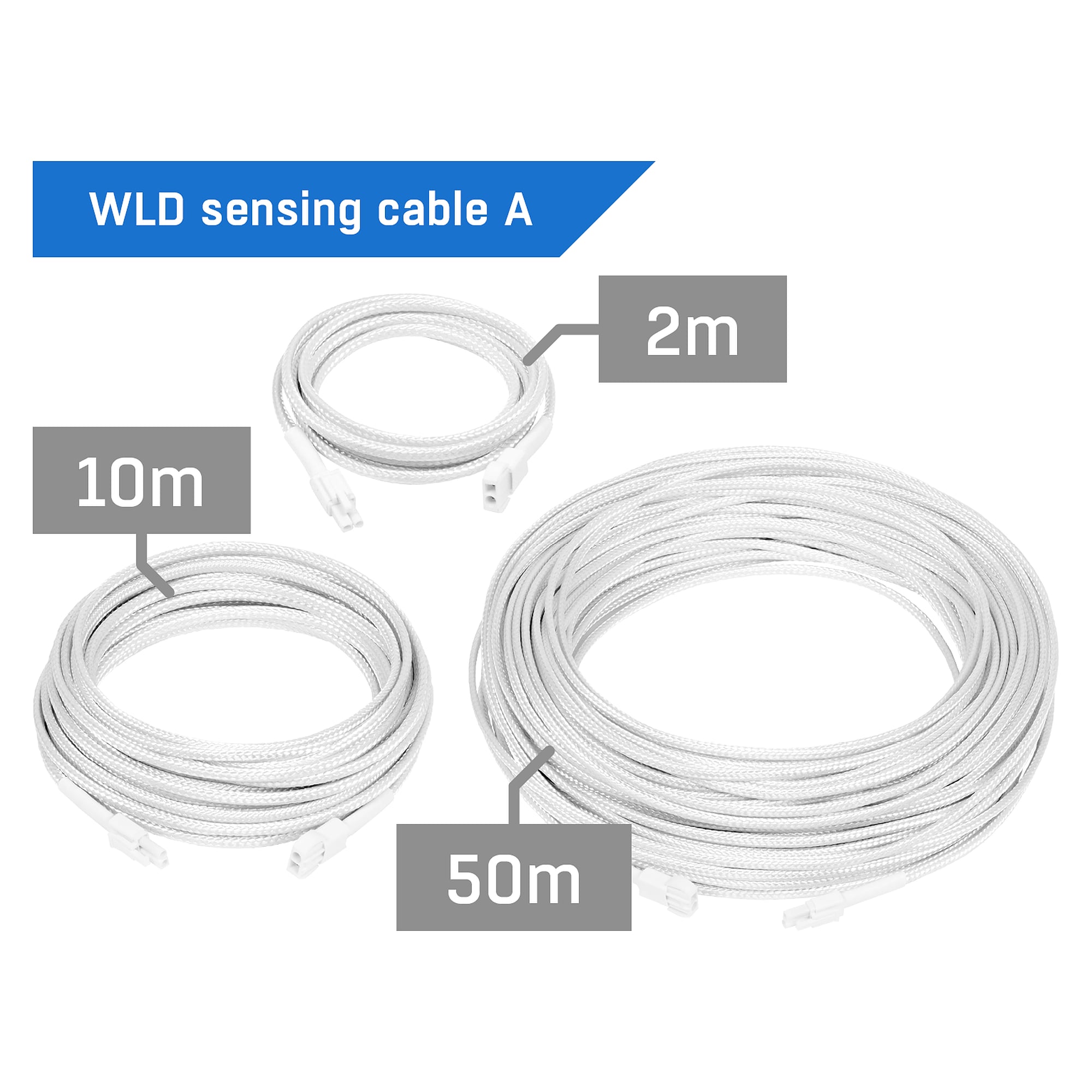 WLD sensing cable Type A 2 m with connecting cable AB 2 m, total length 4 m, for leak detection - HW group 600417