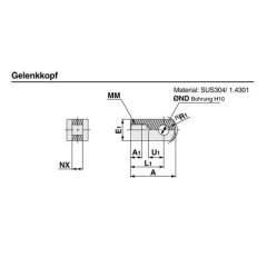 SMC I-G03. Single Knuckle Joint - I