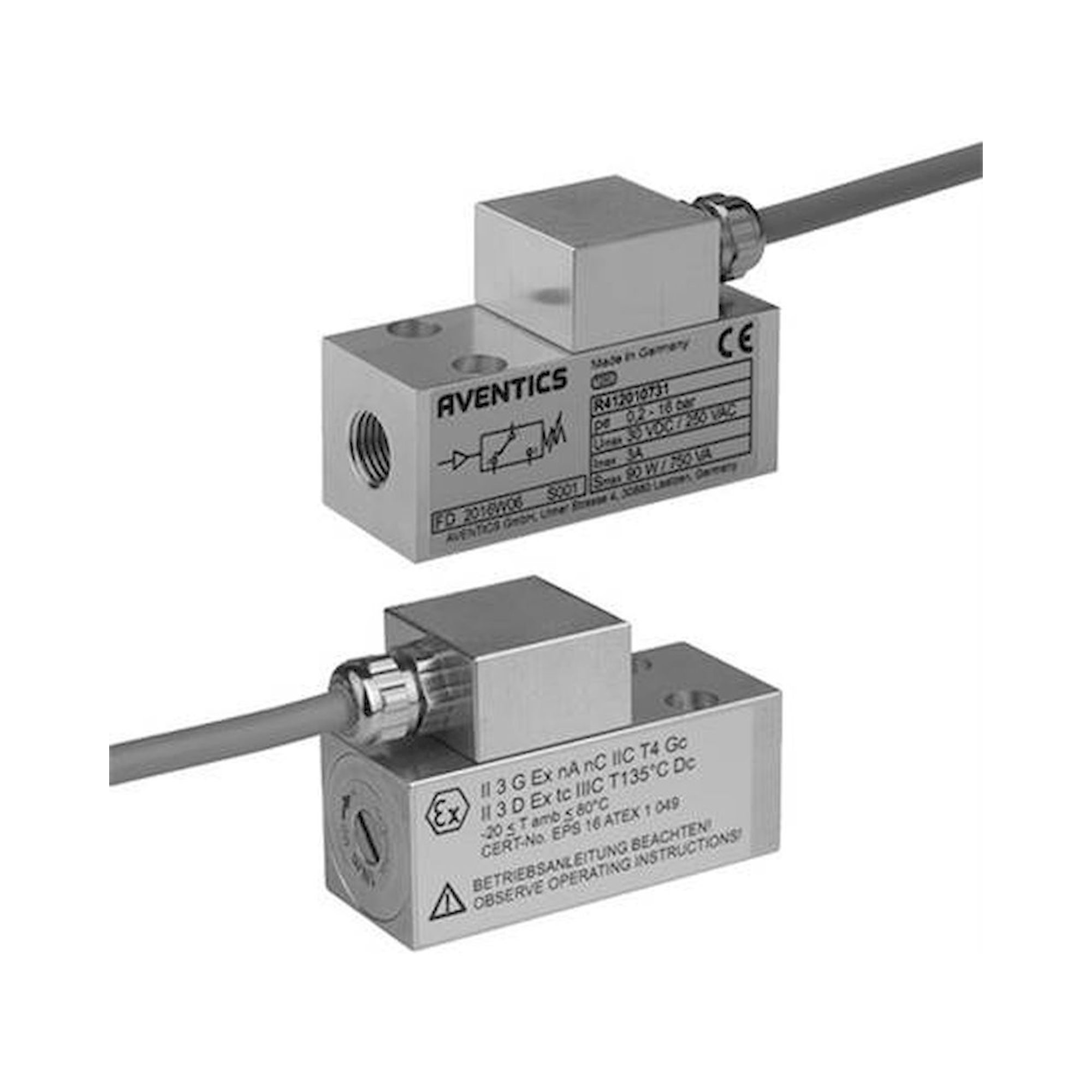 Pressure Switch, Serie PM1, type PM1-M3-G014-002-160-CAB-3M-ATE - Aventics R412010731