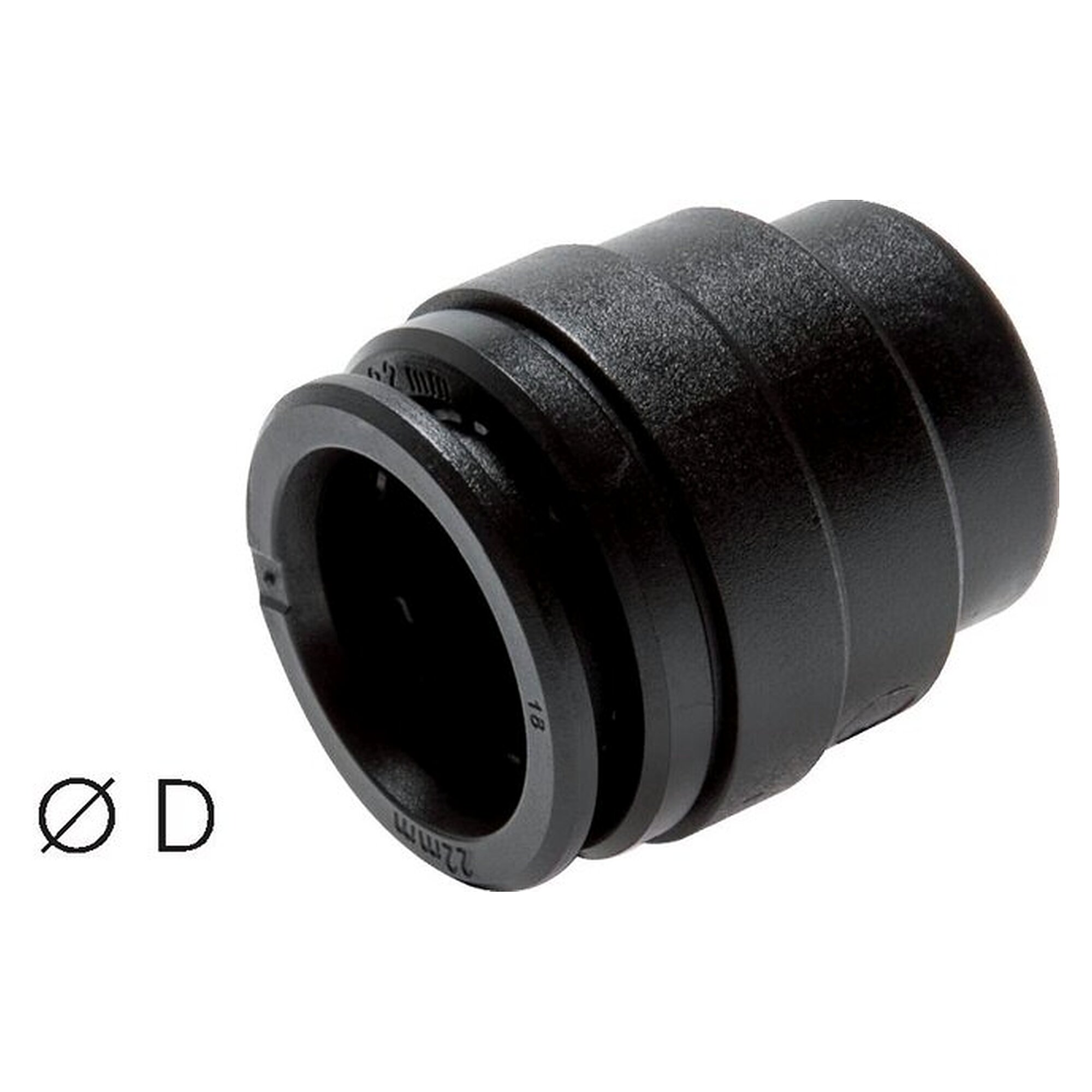 Blanking cap, large design, tube 18 mm, POM, for lubricated and unlubricated compressed air