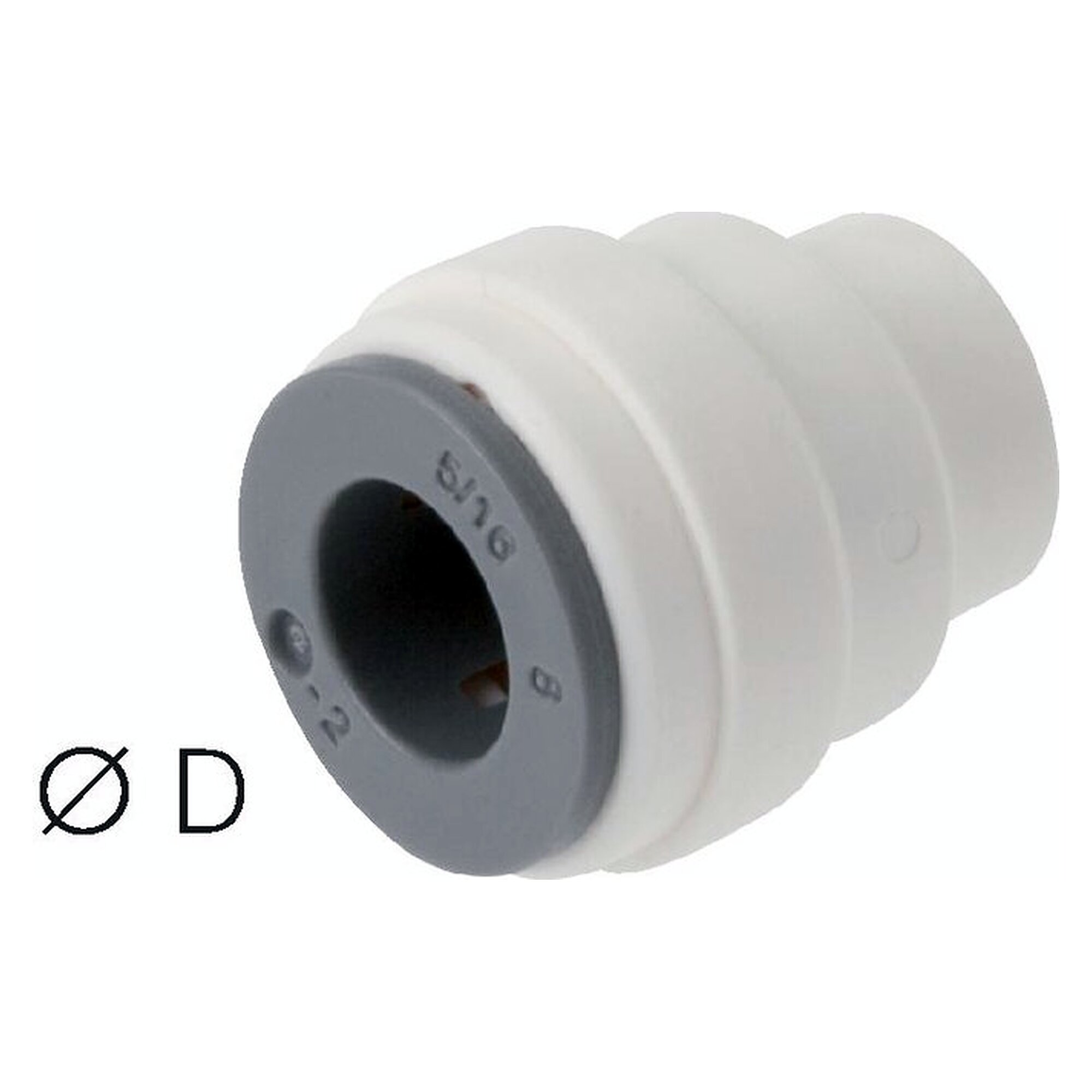 Blanking cap, with EPDM seal, tube 8 mm, POM, FDA compliant, for unlubricated compressed air
