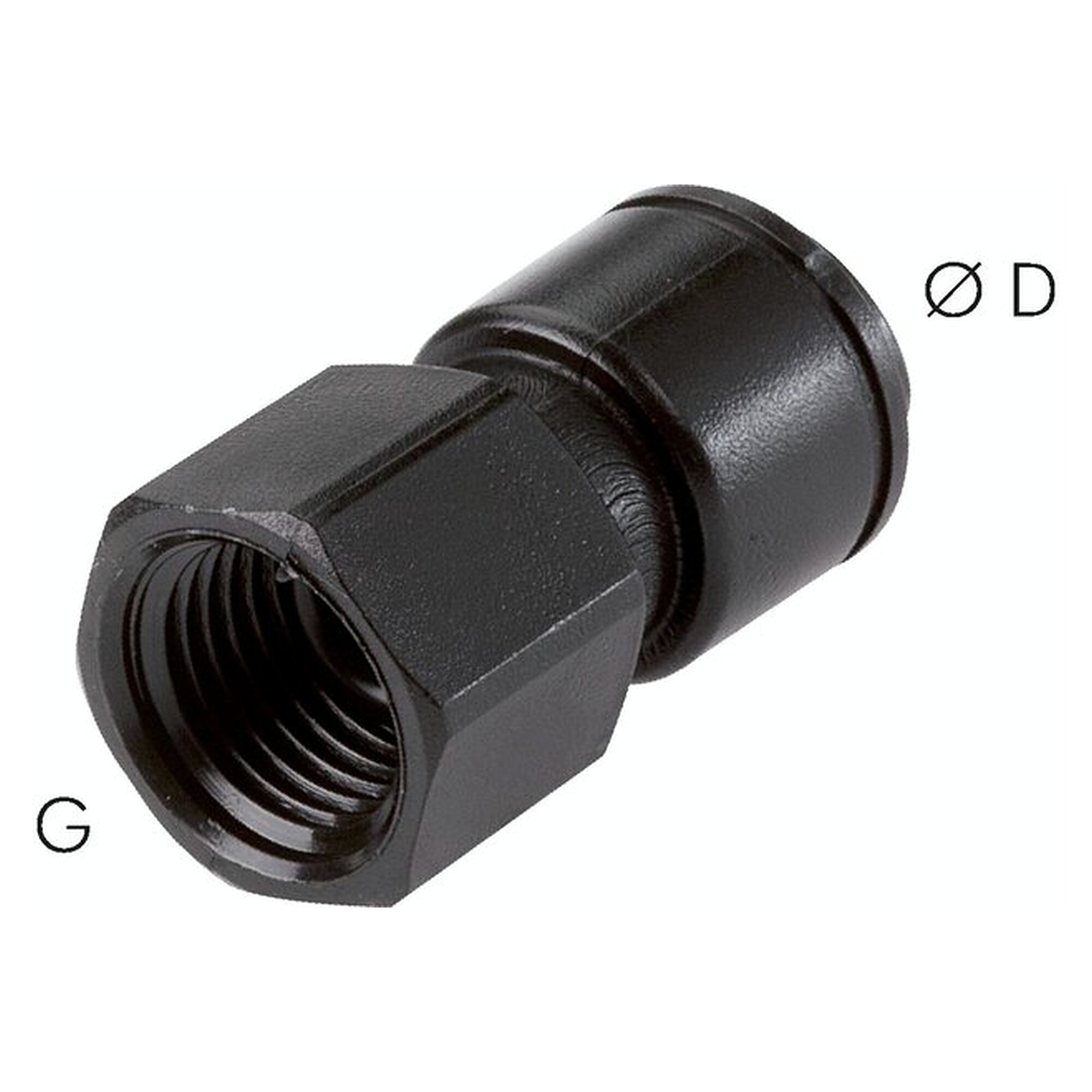 Steckanschluss, mit Innengewinde, FDA-Ausführung, Gewinde G 3/8", Schlauch 8 mm, POM