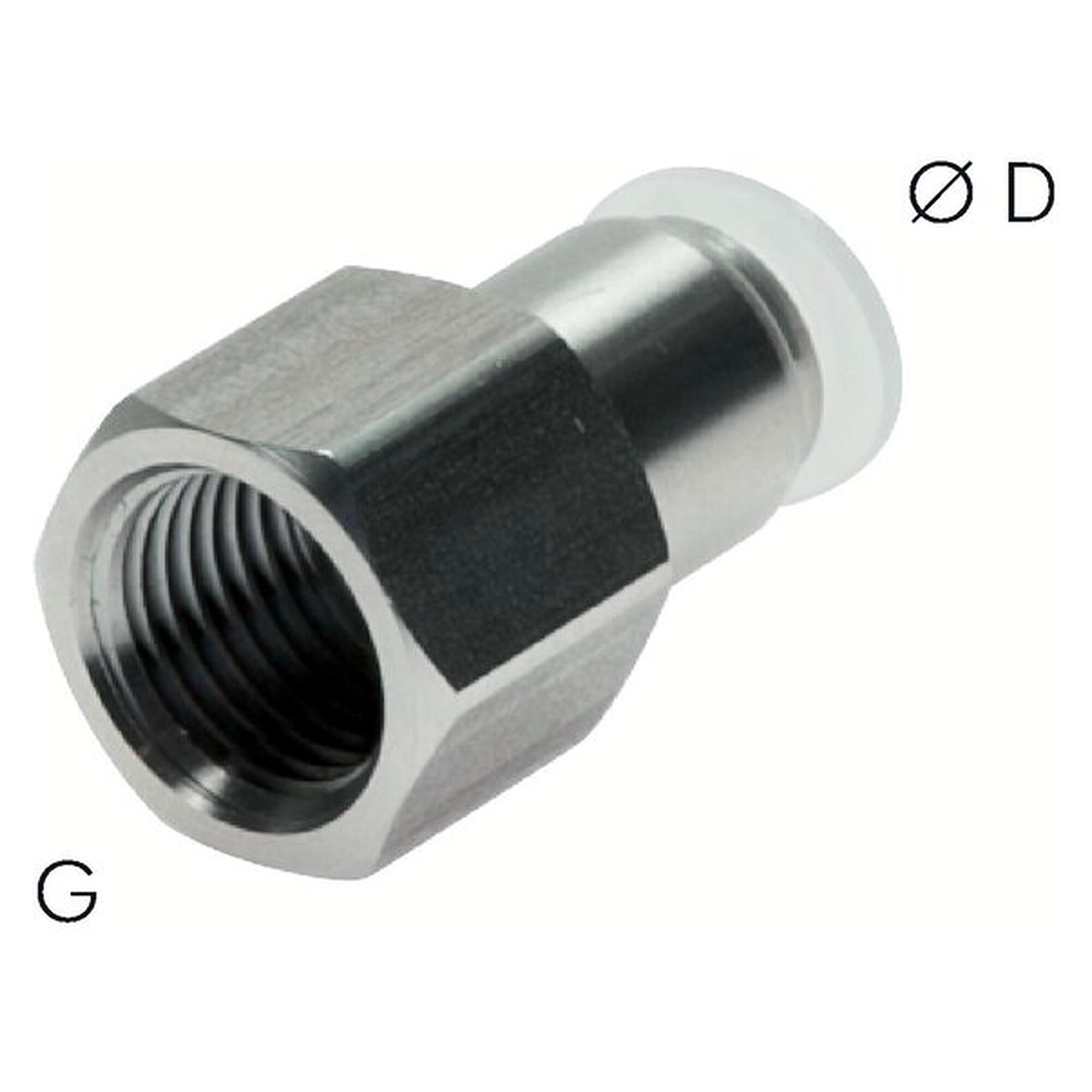 Push-in fitting, G 1/4", Polypropylen, temperature range -20 to +80 °C