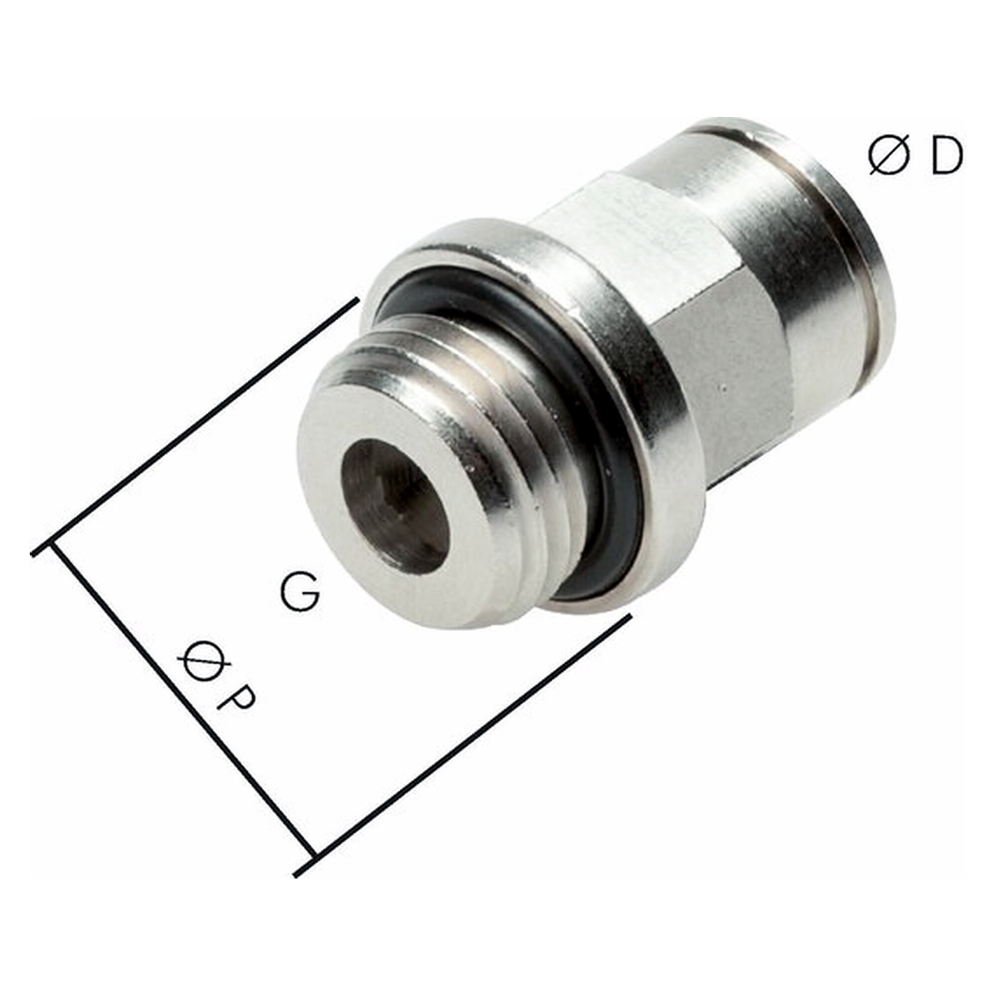 Gerade Steckverschraubung, Gewinde M 8x1, Schlauch 4 mm, Hochtemperaturausführung