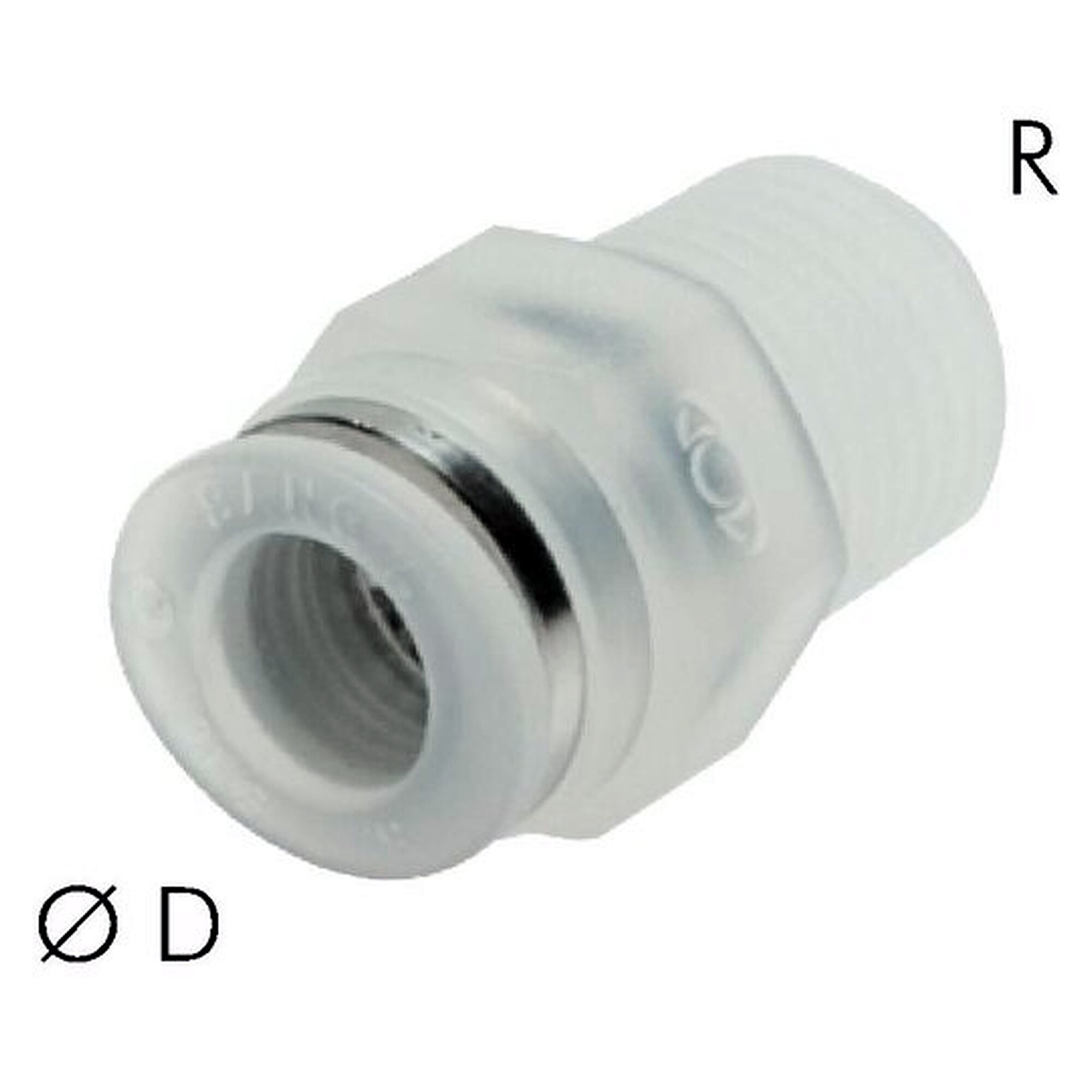 Steckanschluss, gerade Form, Gewinde R 1/8", Schlauch 6 mm, Polypropylen, -20 bis +80 °C