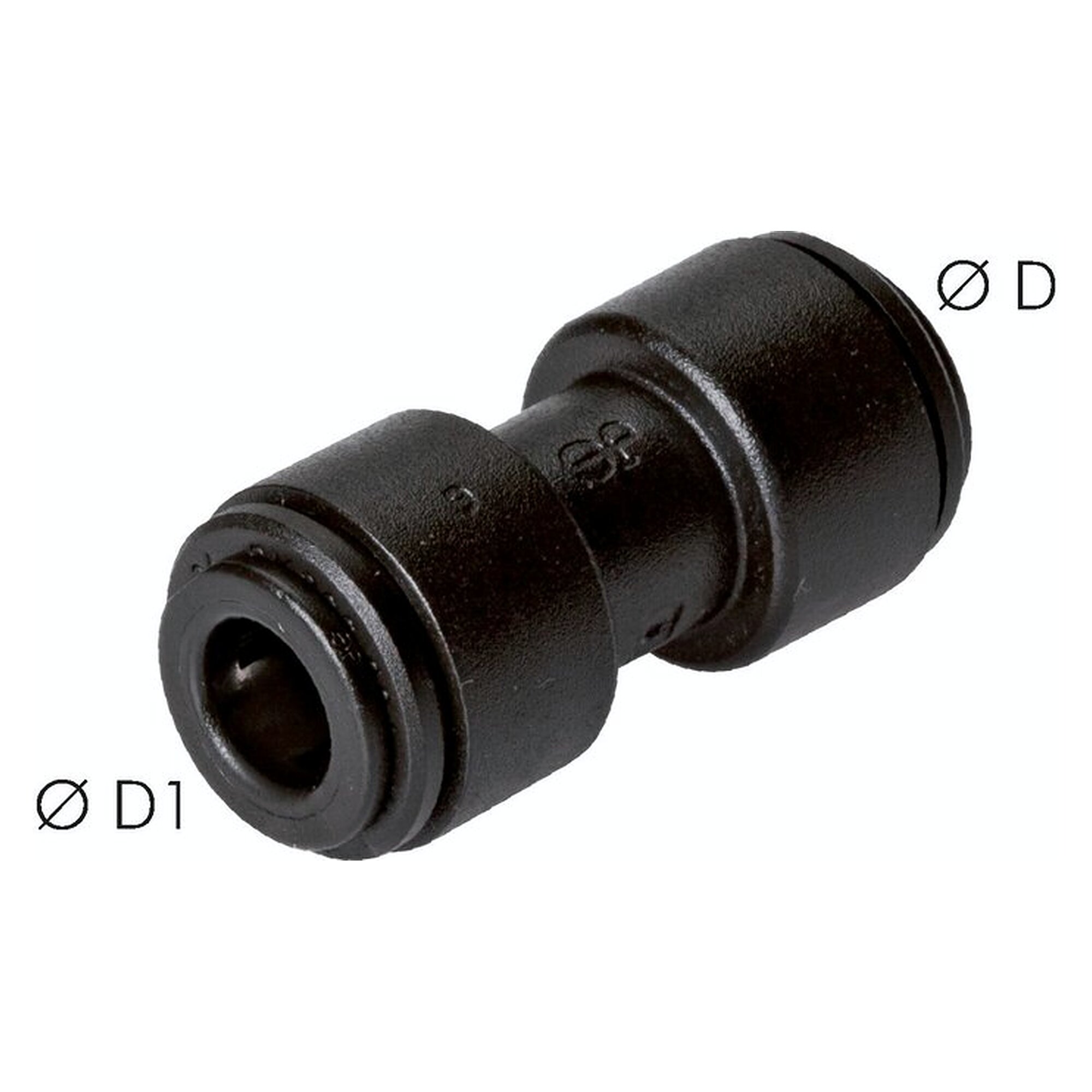 Steckanschluss, gerade Form, FDA-Ausführung, Schlauch 8 mm, zweiter Anschluss 8 mm, POM