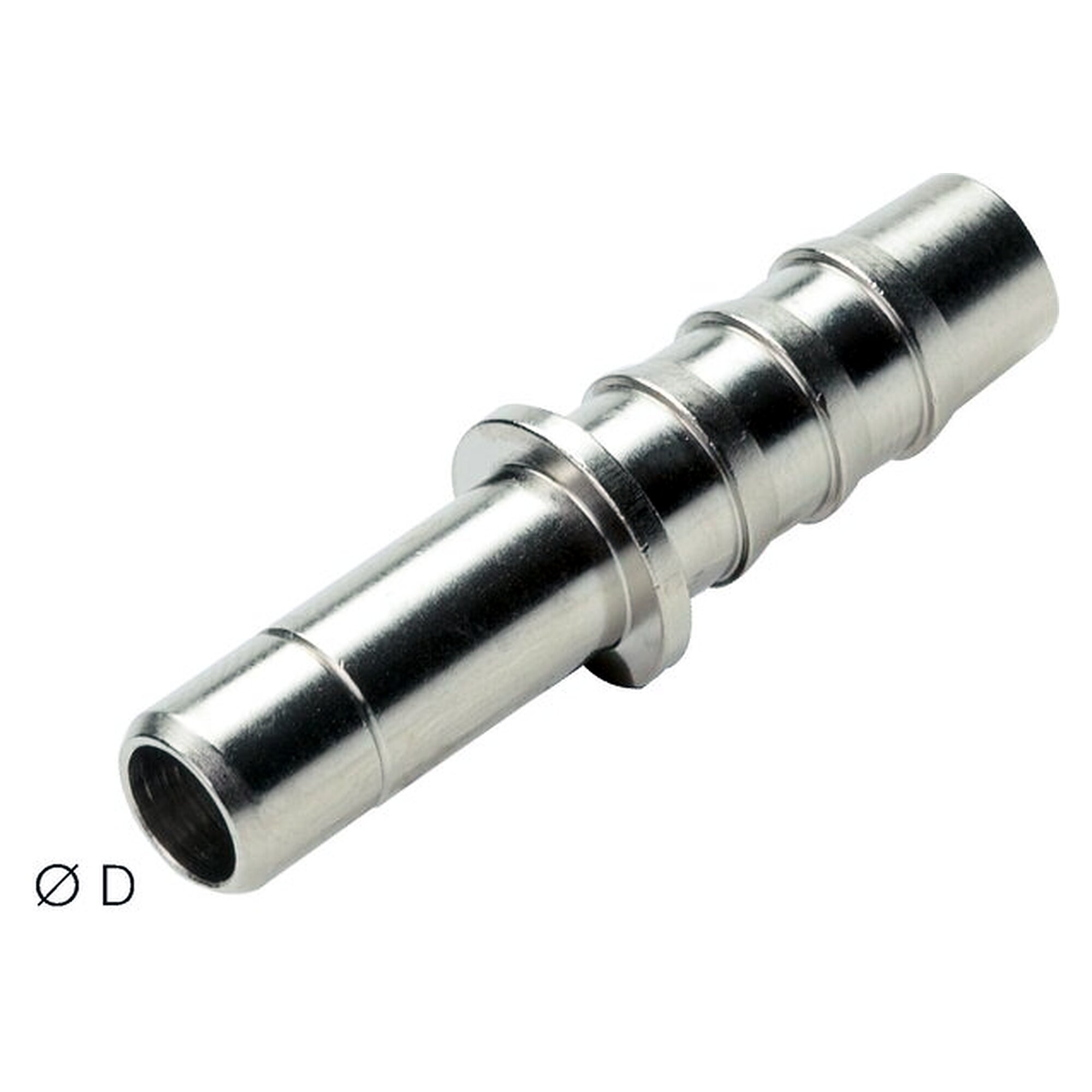 Stecknippel, Schlauch 6 mm, Messing vernickelt, -20 bis +150 °C