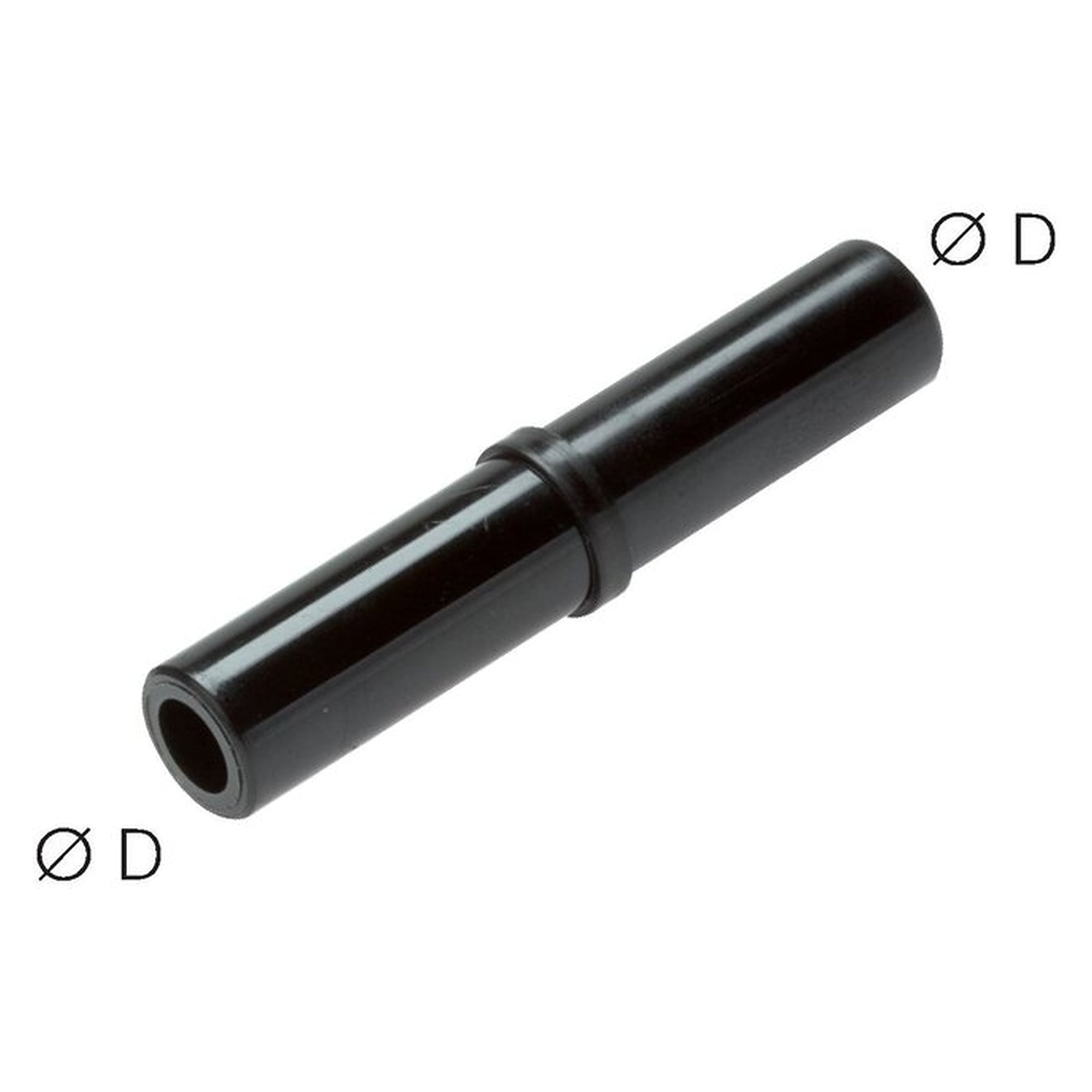 Stecknippel, Schlauch 8 mm, zweiter Anschluss 8 mm, Messing vernickelt